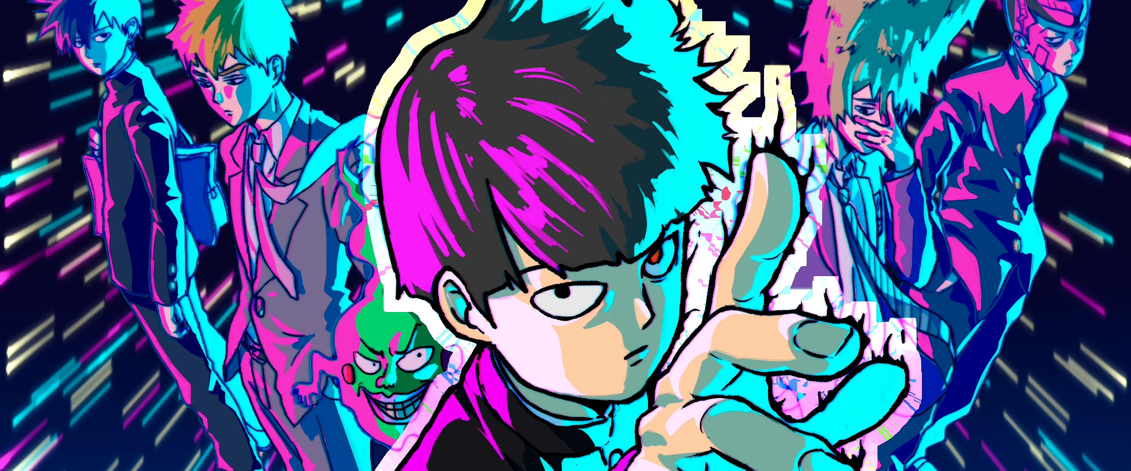 3840x1600 Mob Psycho 100 Anime Characters 4K Wallpaper