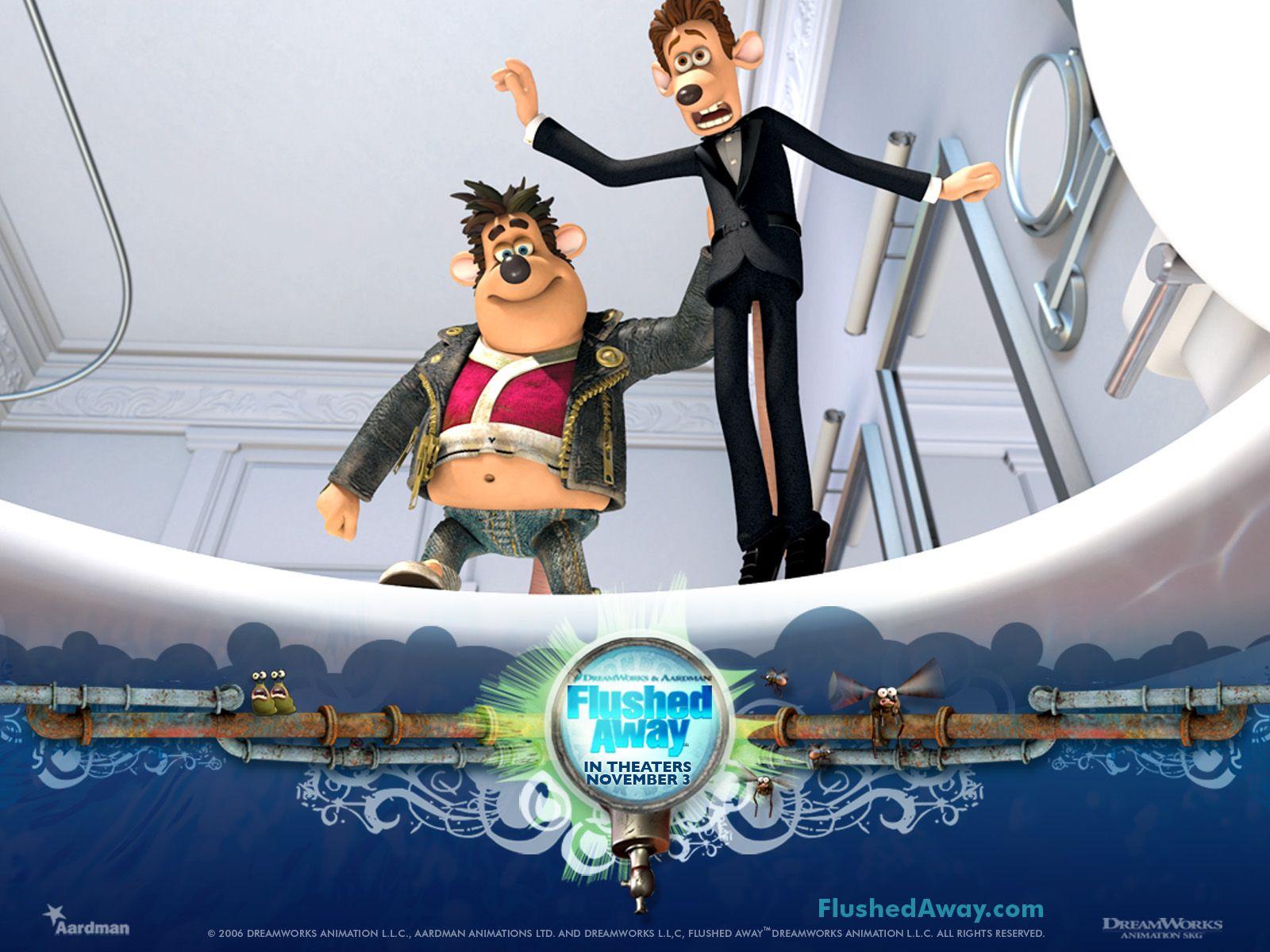 1600x1200 Watch Streaming HD Flushed Away, starring Hugh Jackman, Kate Winslet, Ian McKellen, Jean Reno. The story o. Flushed away, Dreamworks studios, Dreamworks animation