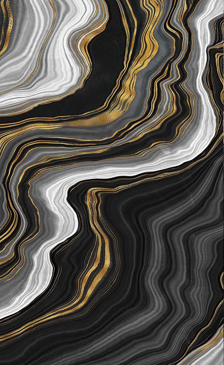 750x1221 White And Gold Abstract Art Phone Wallpaper