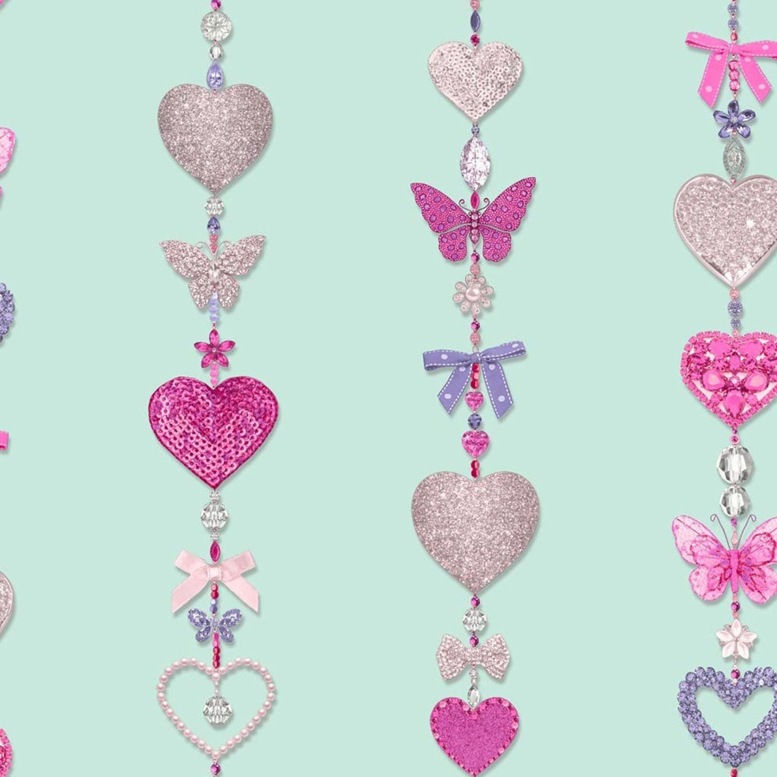 1600x1600 GIRLS GLITTER EFFECT WALLPAPER FAIRIES HEARTS HORSE ANIMALS WALL