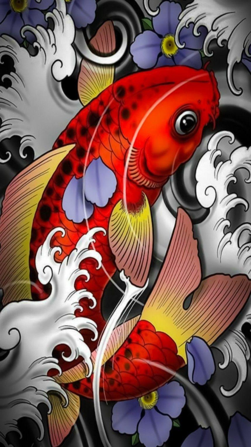 859x1526 MuchaTseBle. Japanese tattoo art, Dragon koi tattoo design, Japanese art
