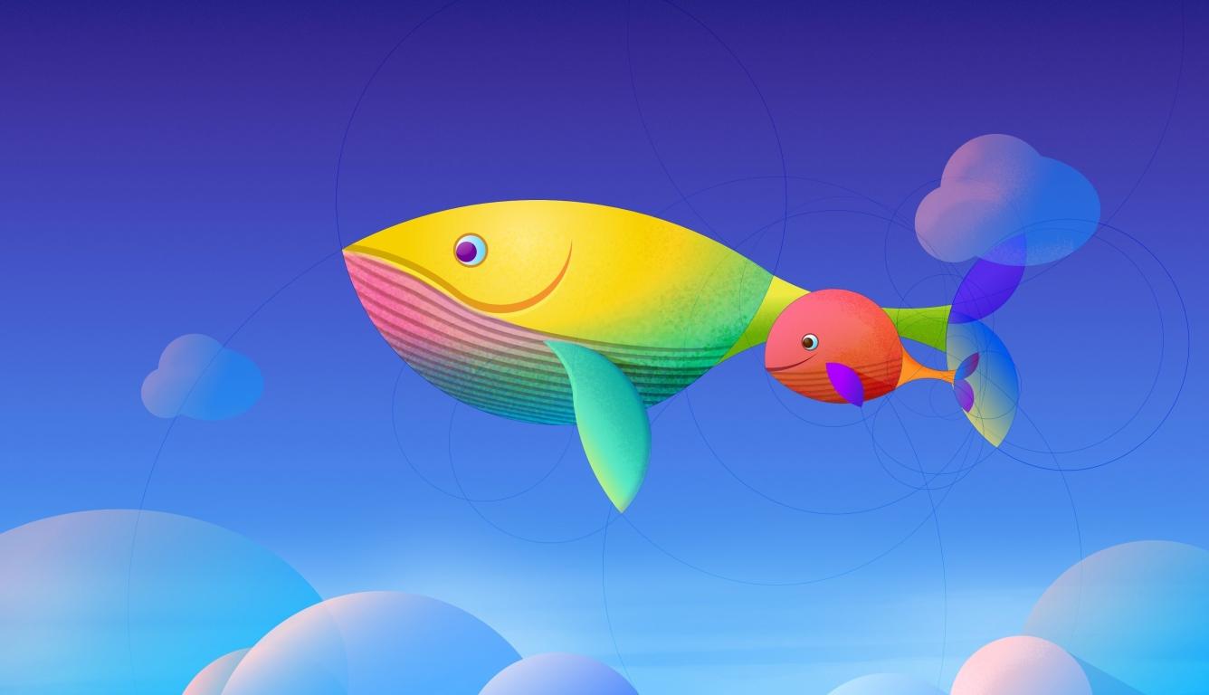 1336x768 Whale Fish Drawing Art HD Laptop Wallpaper, HD Artist 4K Wallpaper, Image, Photo and Background