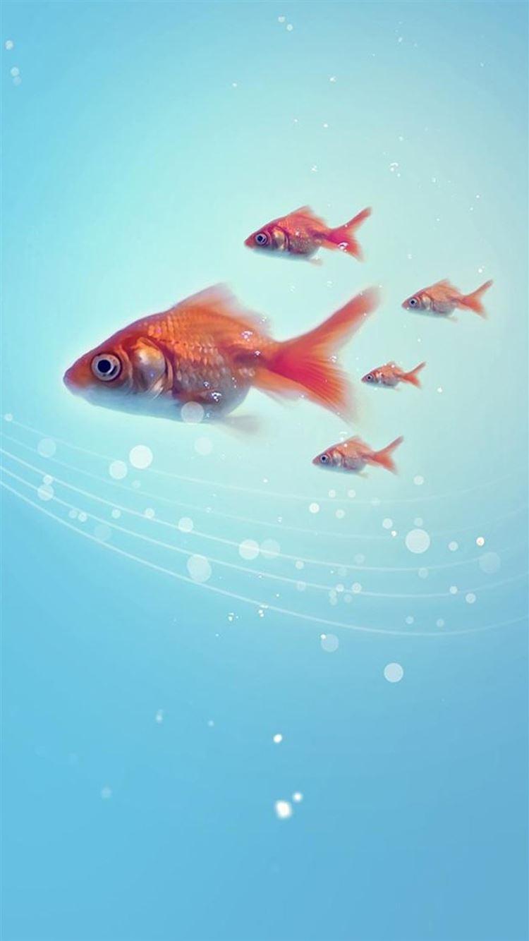 750x1334 Pure Simple Underwater Goldfish Swimming iPhone 8 Wallpaper Free Download
