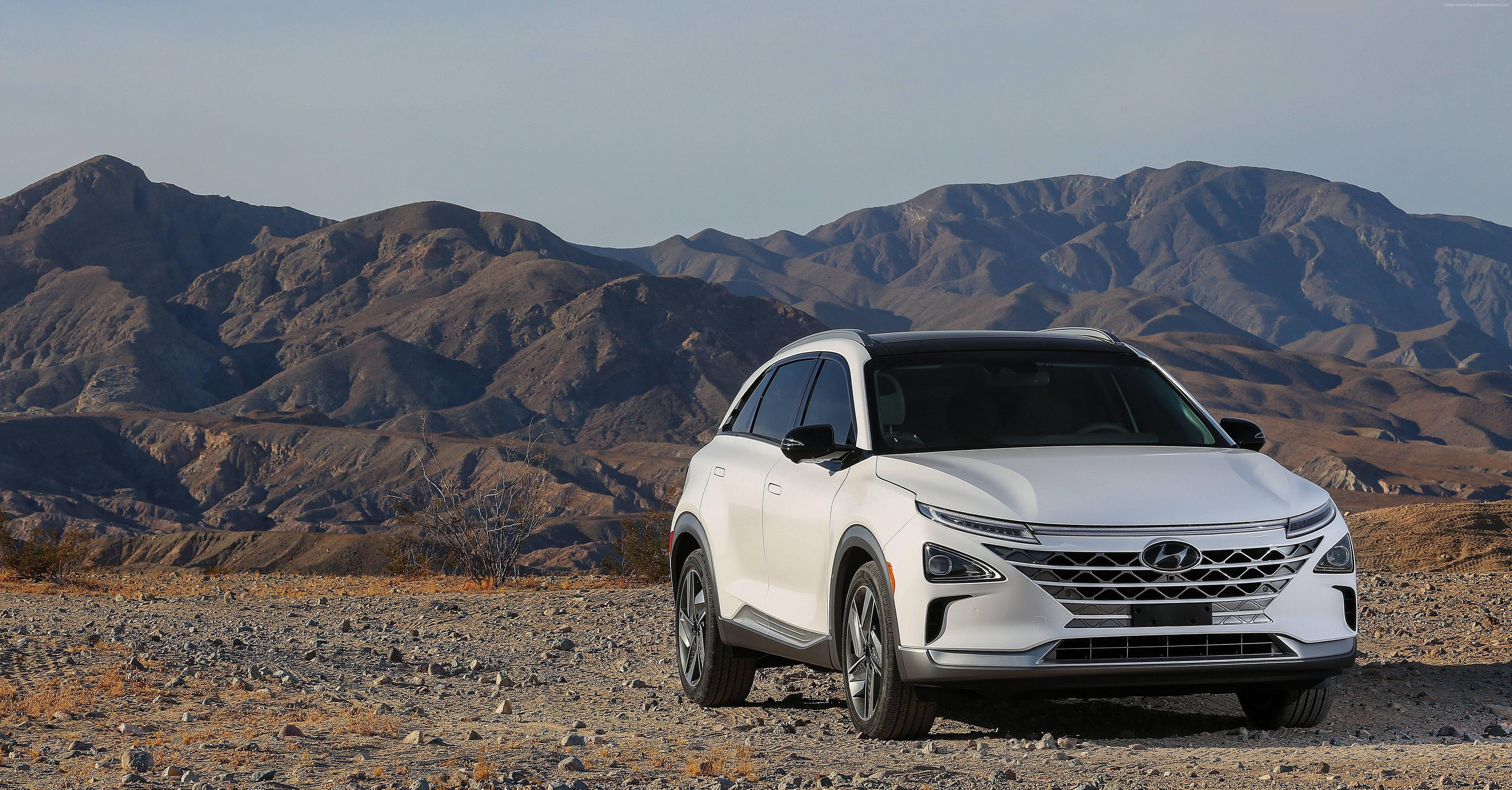 5356x2799 White Hyundai car, Hyundai Nexo, CES 5k HD wallpaper