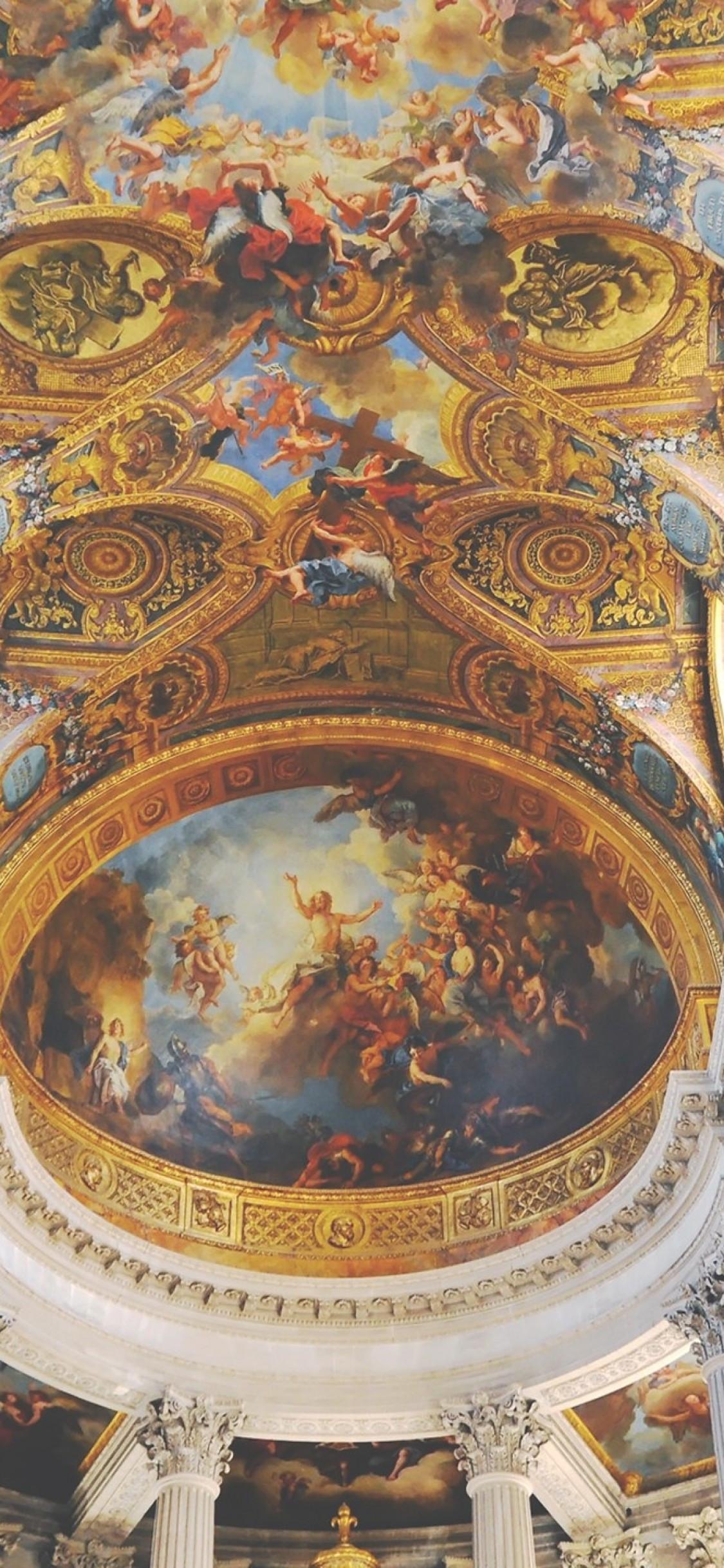 1125x2436 Download 1125x2436 Palace Of Versailles, Ceiling, Gold, Marble, France, Buildings Wallpaper for iPhone 11 Pro & X