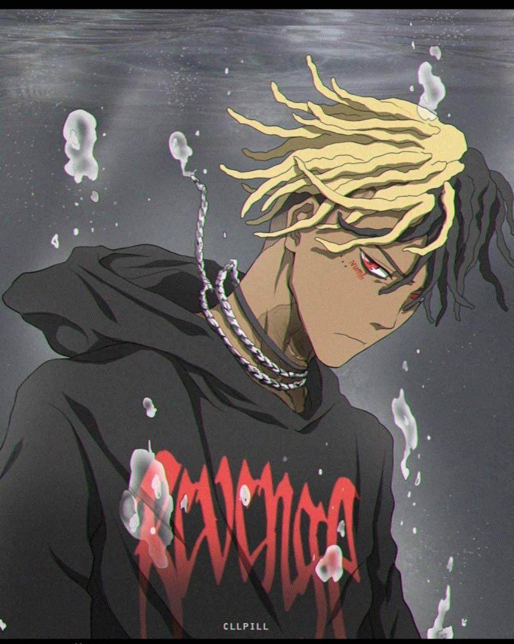 1023x1280 Download X*xtentacion wallpaper by Melescula now. Browse millions of popular anime Wallp. Anime rapper, Rapper art, Black cartoon characters