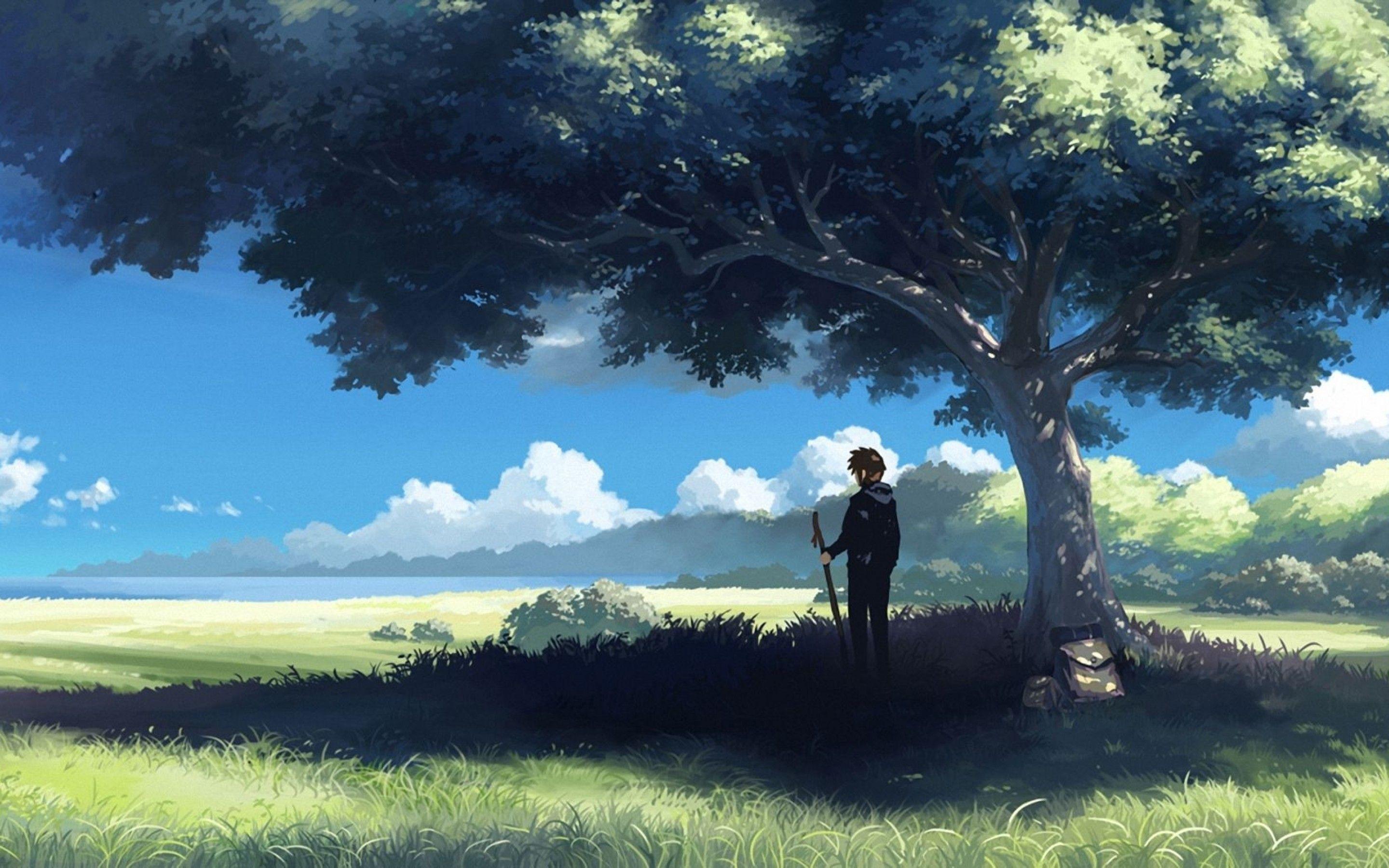 2880x1800 Anime Tree Wallpaper