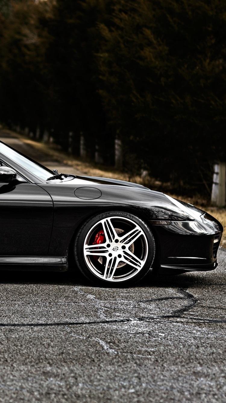 750x1334 Porsche 996 Turbo Black Car Side View 750x1334 IPhone 8 7 6 6S Wallpaper, Background, Picture, Image