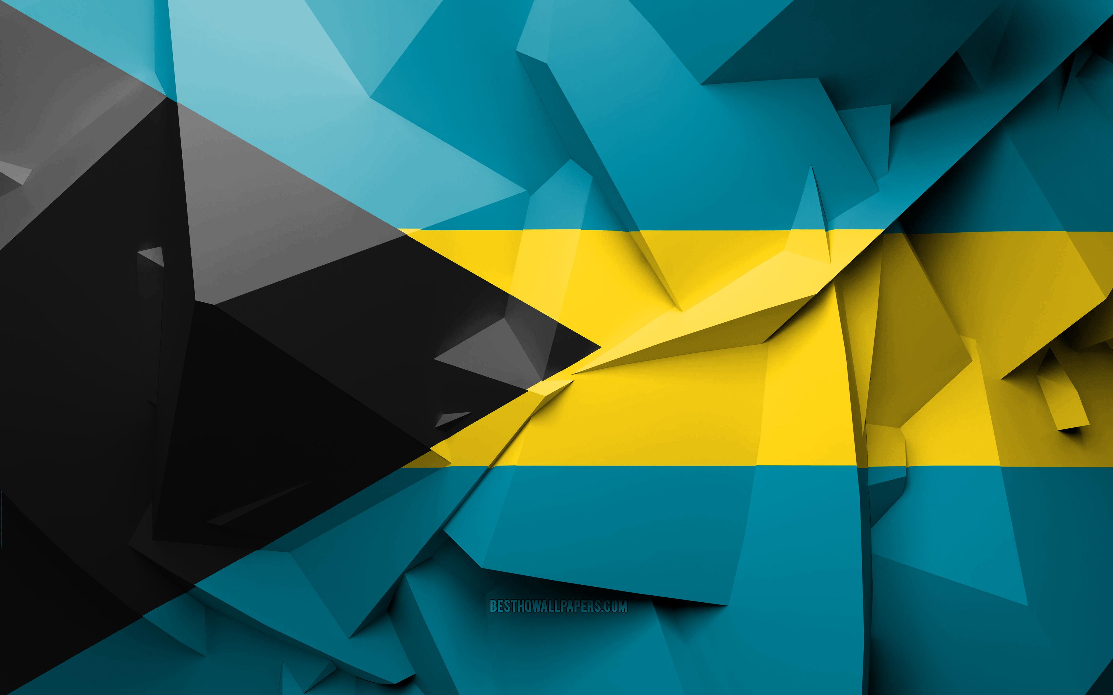 3840x2400 Download wallpaper 4k, Flag of Bahamas, geometric art, North American countries, Bahamian flag, creative, Bahamas, North America, Bahamas 3D flag, national symbols for desktop with resolution 3840x2400. High Quality HD picture wallpaper