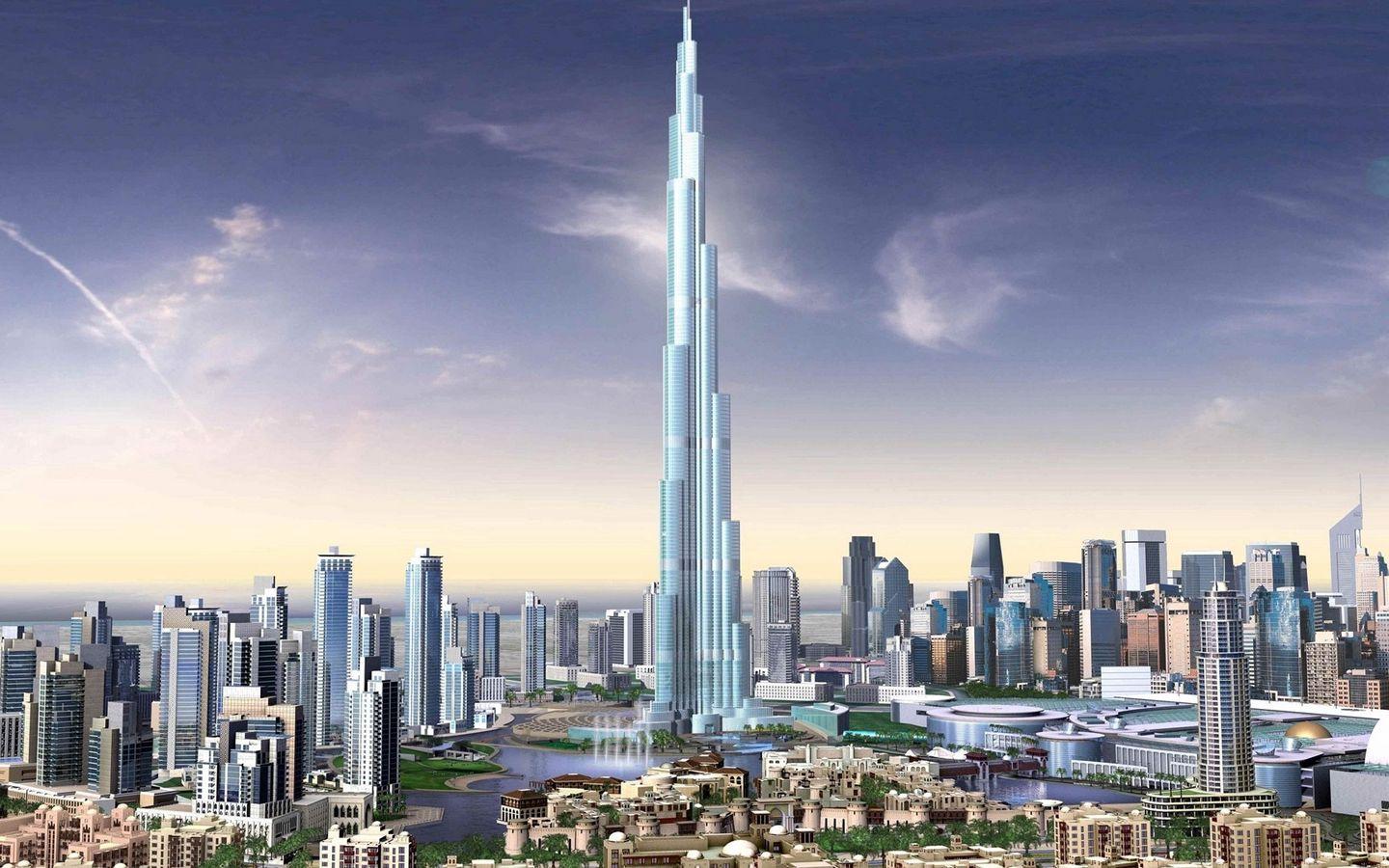 1440x900 Download wallpaper 1440x900 dubai, building, sky, urban landscape widescreen 16:10 HD background