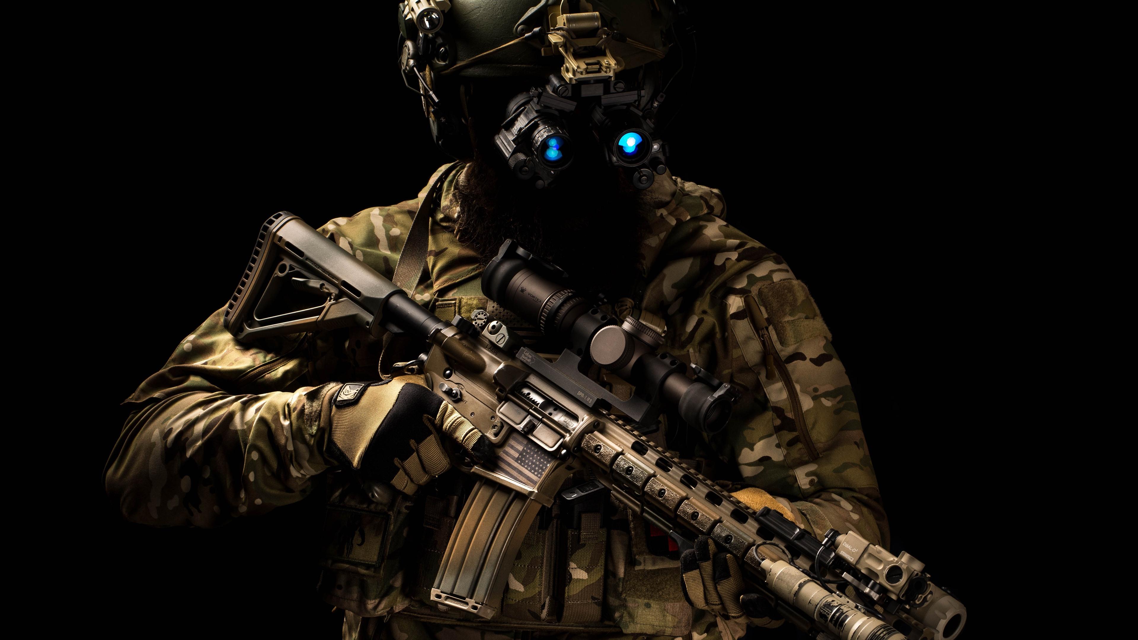 3840x2160 Special Forces, Helmet, Assault Rifle 1242x2688 IPhone 11 Pro XS Max Wallpaper, Background, Picture, Image