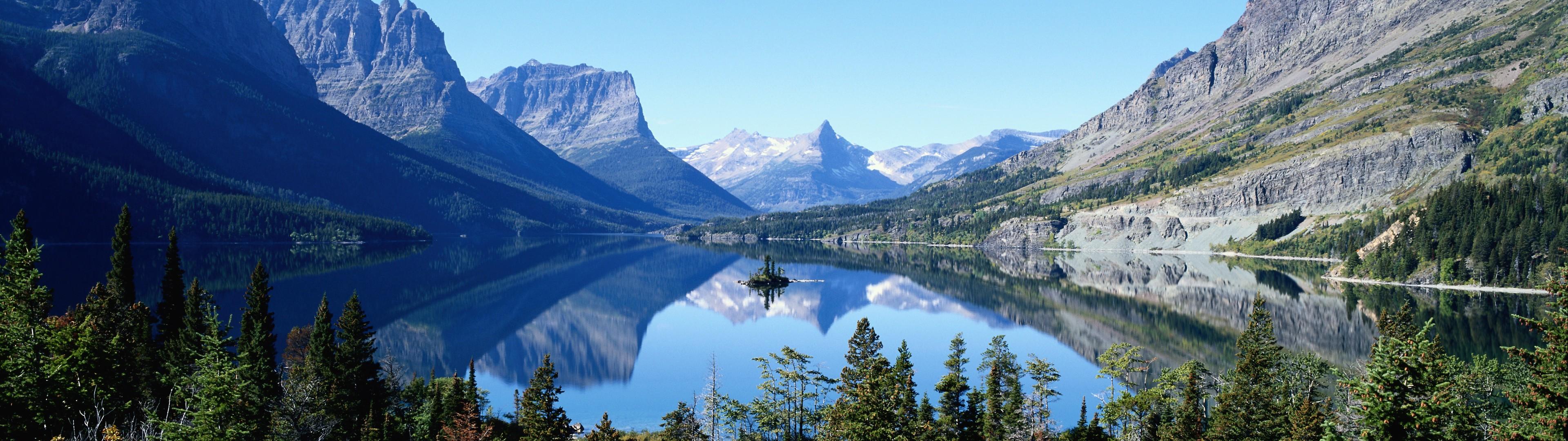 3840x1080 wallpaper hd, mountainous landforms, mountain, natural landscape, nature, body of water