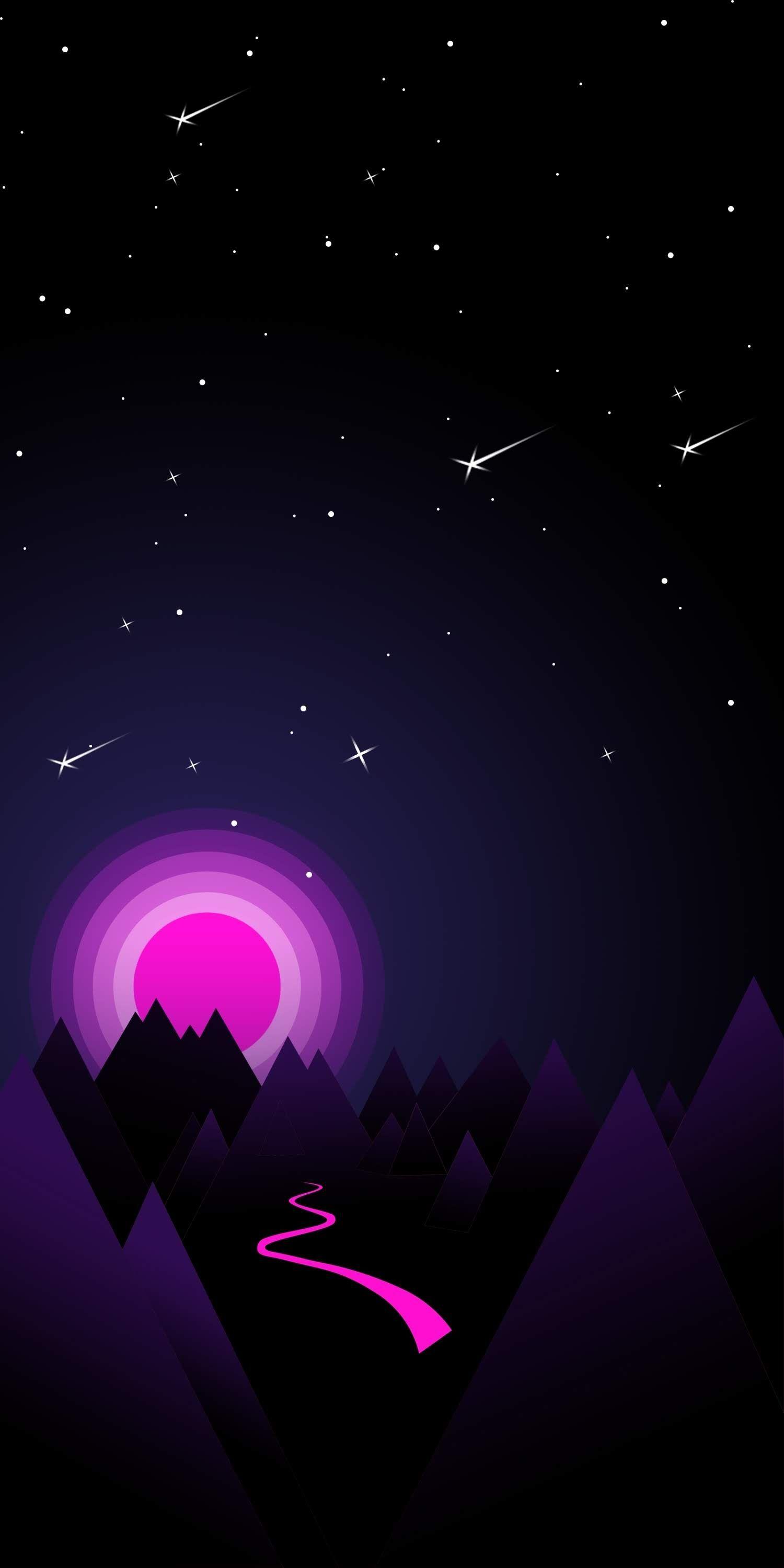 1500x3000 Galaxy S20 Plus Purple Minimalist Wallpaper