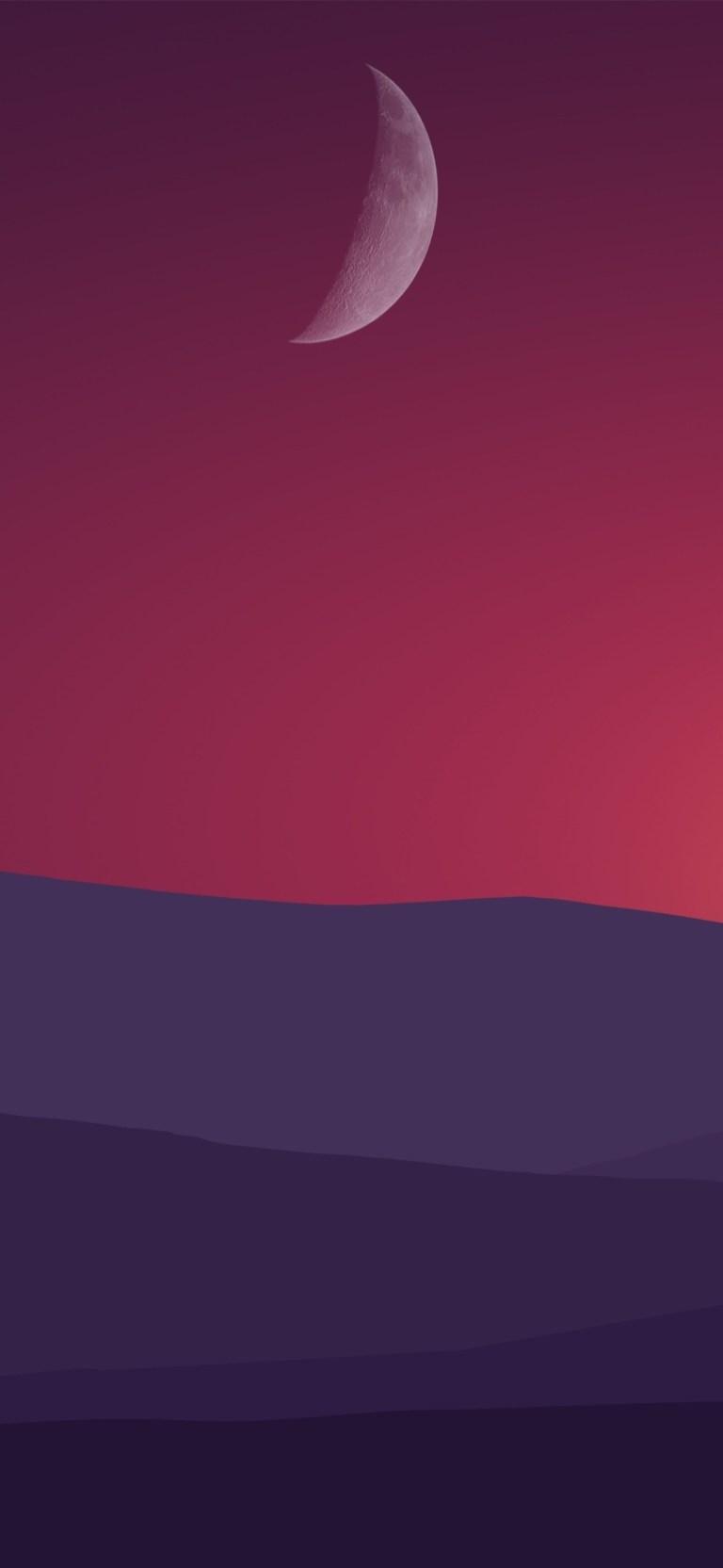 768x1664 Moon Art Minimalist Samsung Galaxy S20 Full HD Wallpaper
