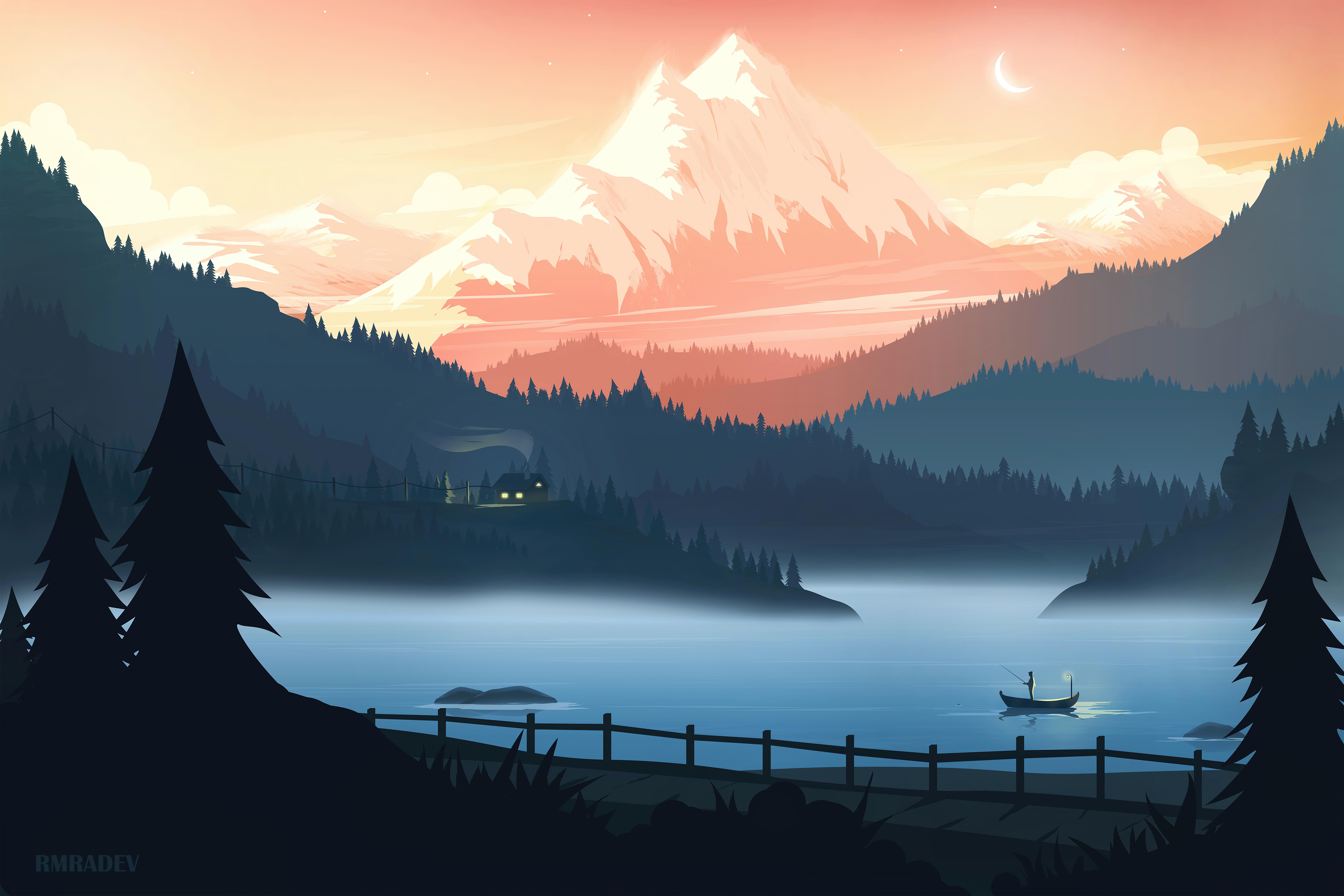 7680x5120 Wallpaper 4k Minimal Life Landscape 4k Wallpaper