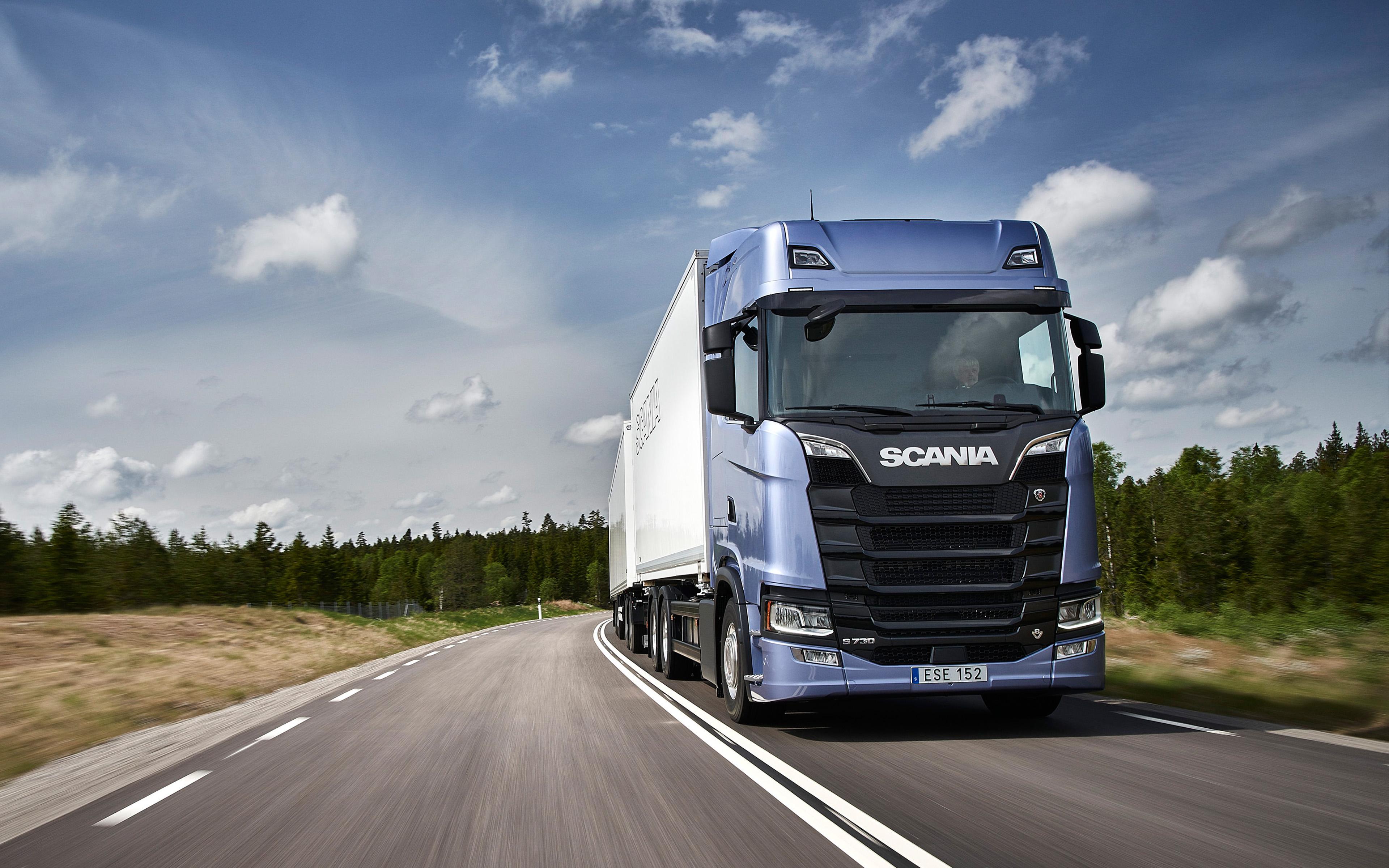 3840x2400 Download wallpaper Scania S LKW, new trucks, delivery concepts, truck with a trailer, road train, Scania for desktop with resolution 3840x2400. High Quality HD picture wallpaper