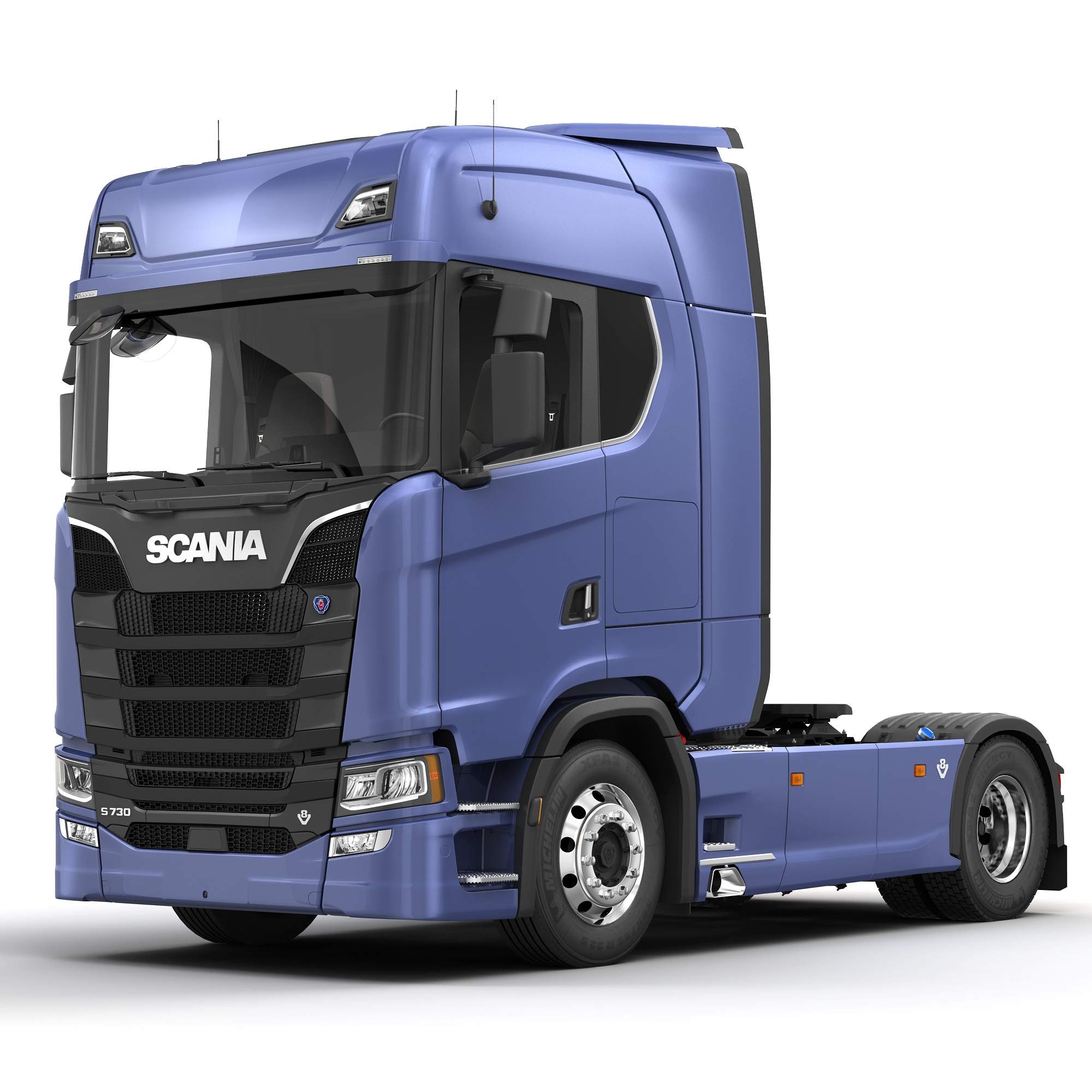 2000x2000 Scania S730 Semi Truck 3D Model