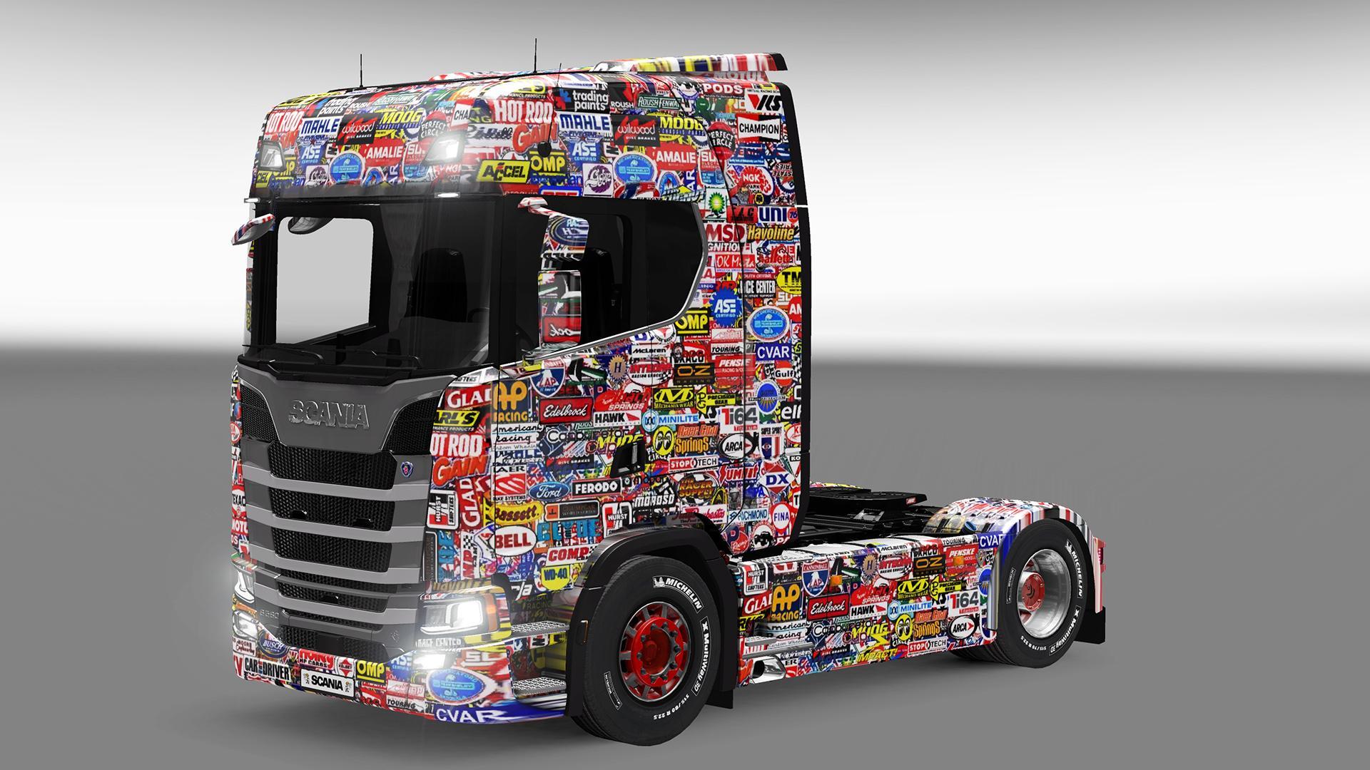 1920x1080 Scania S730 Sticker bomb skin 1.27.x