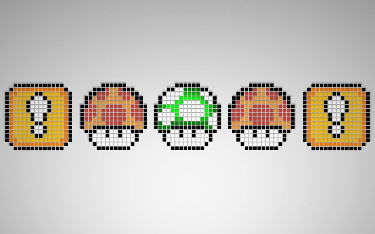 1440x900 Mario 8 Bit Power Up Phone Tablet Wallpaper • GamePhD