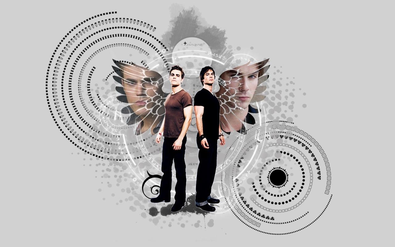 1280x800 Salvatore Brothers Vampire Diaries TV Show Wallpaper