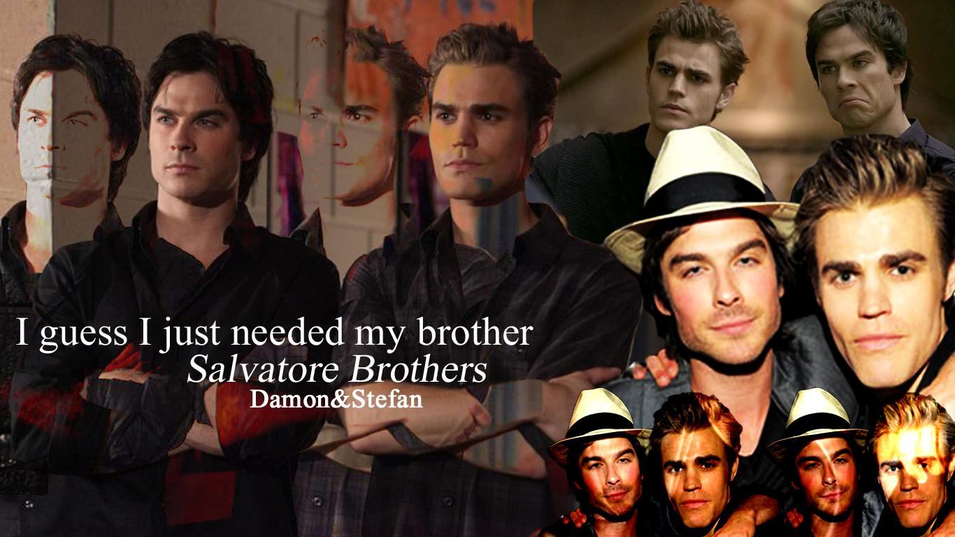 1366x768 Salvatore Brothers and Stefan Salvatore Fan Art