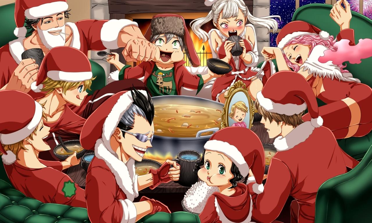 1280x768 Characters from Black Clover Christmas Anime Wallpaper