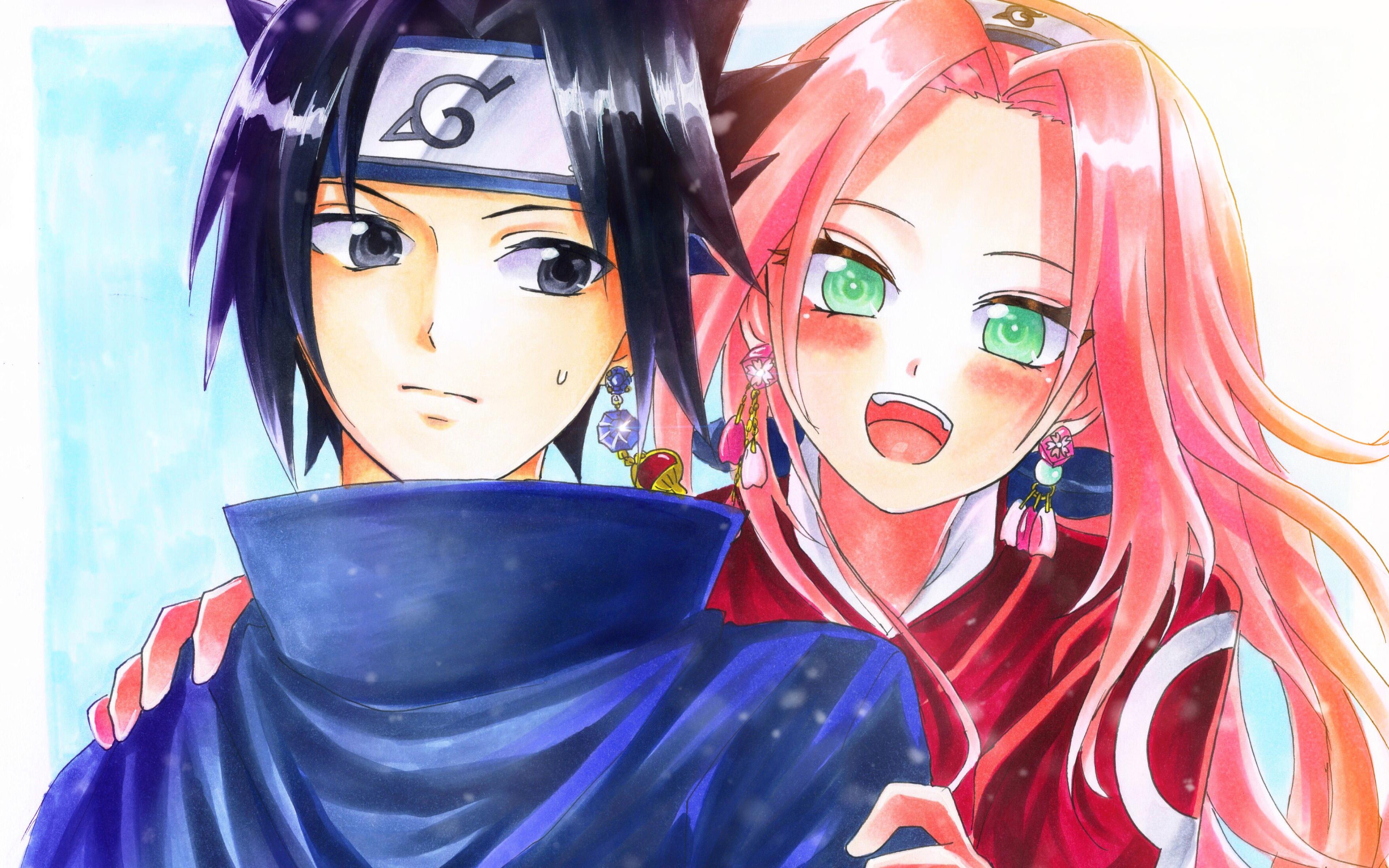 3840x2400 Sasuke Uchiha And Sakura Haruno, 4k, Naruto Characters, Uchiha Y Sakura