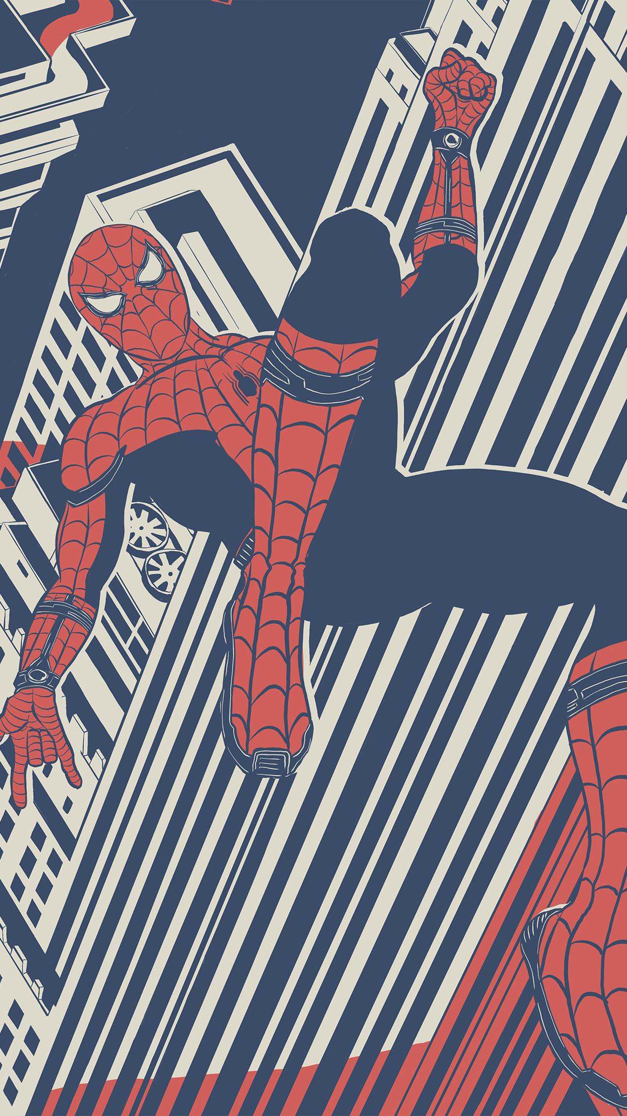 1242x2208 Spiderman Hero Painting Marvel Art Wallpaper