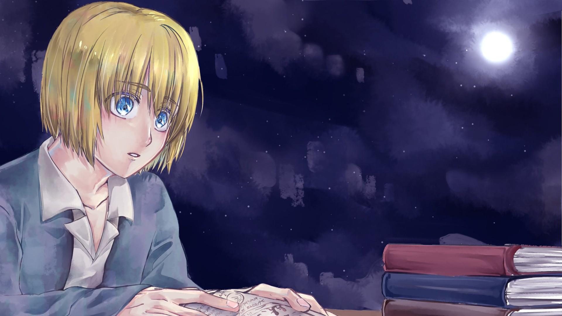 1920x1080 Attack On Titan Armin Arlert Sitting And Studying A Book Wallpaper