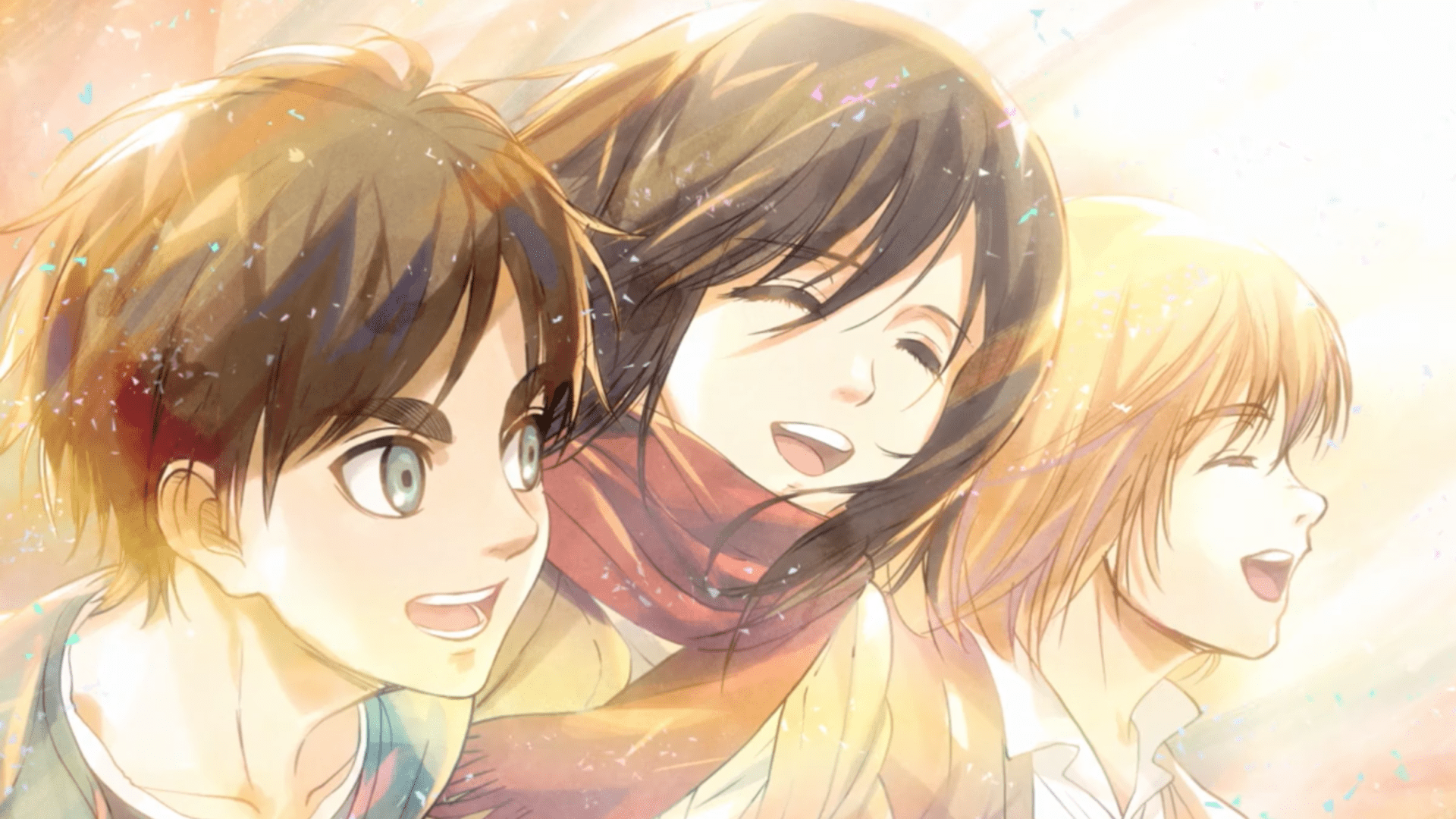 1920x1080 Attack On Titan Eren Mikasa Armin