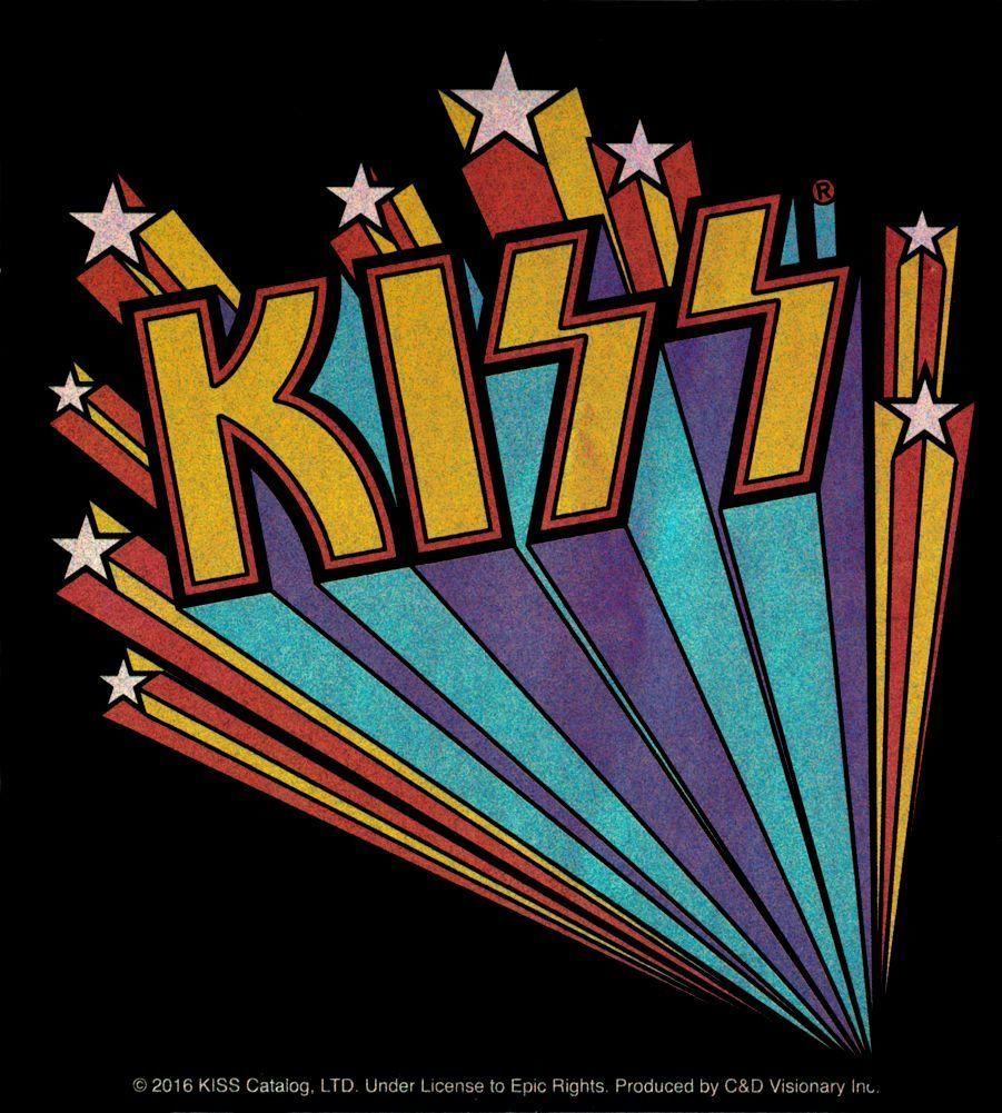 901x1001 Sticker Glittery Star Burst Logo Glam Heavy Metal Rainbow 70s Decal 15956. eBay. Retro painting, Rock band posters, Kiss stickers
