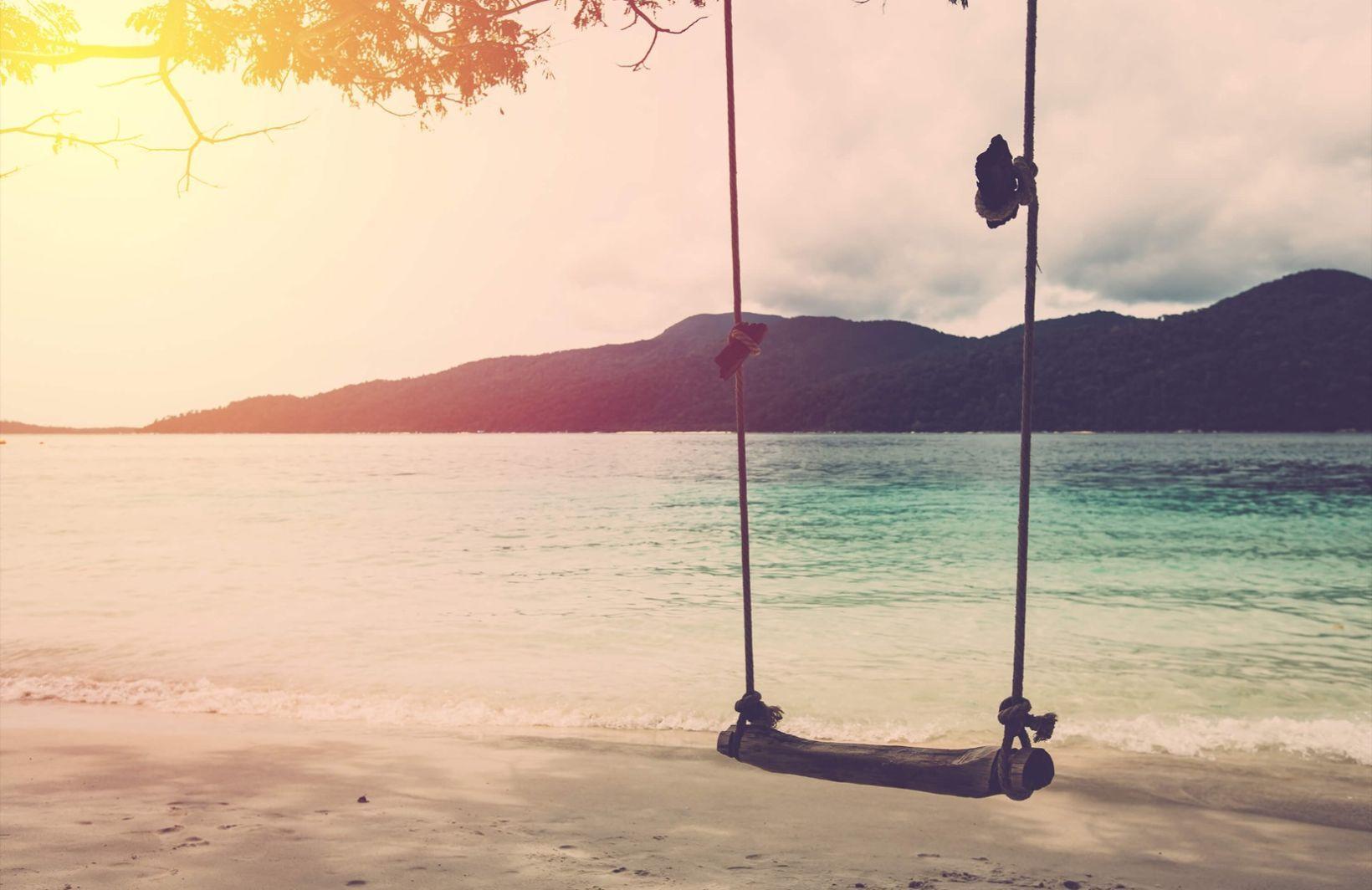 1640x1064 Beach Swing Plain. Beach Swing, Beach Scene Wallpaper, Beach Scenes