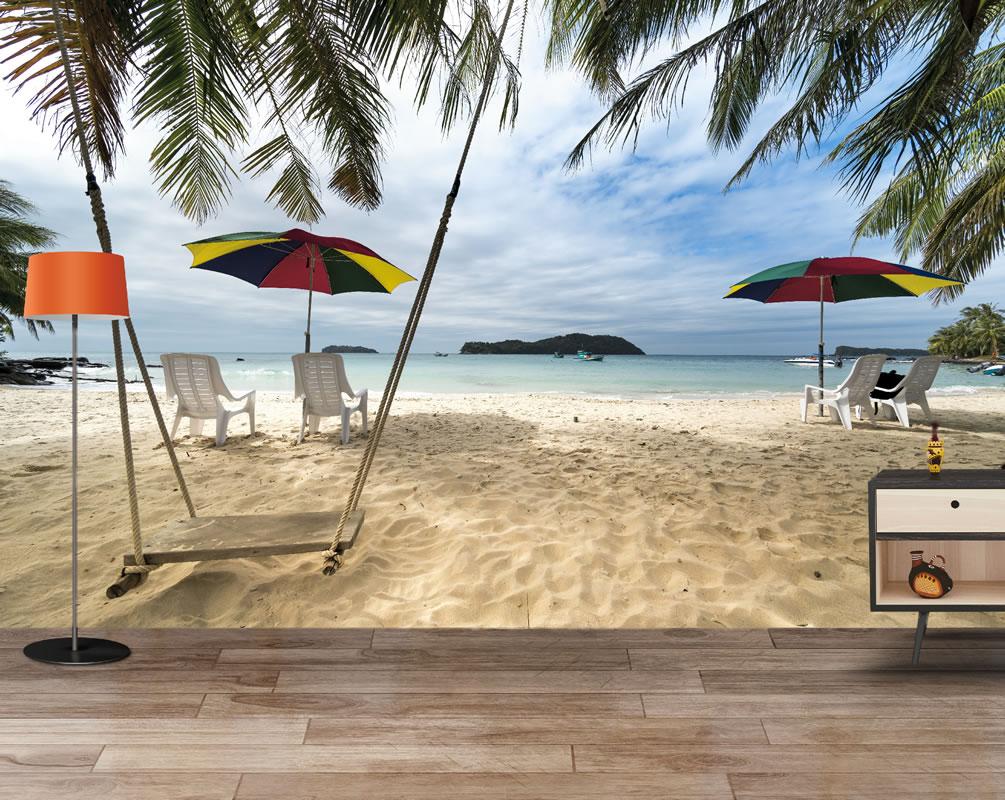 1005x800 Beach Swing Wallpaper Mural