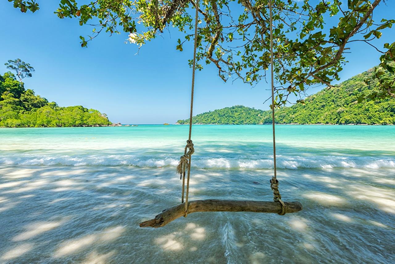 1280x854 Photo Maldives Swing Beach Ocean Nature