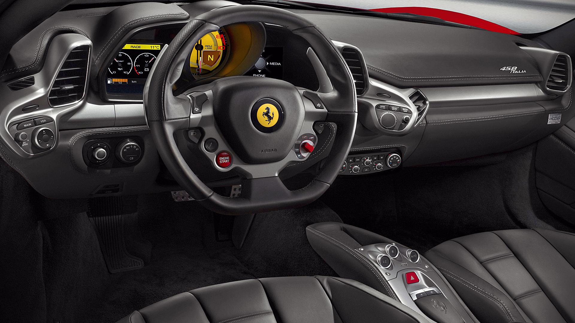 1920x1080 Ferrari 458 Italia 2015 Interior Wallpaper