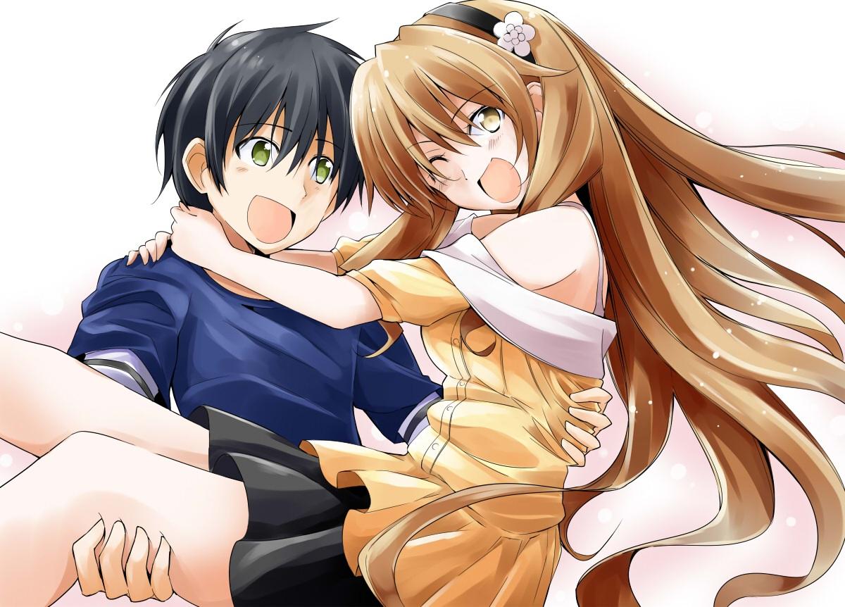 1200x862 bibi black hair blush brown hair golden time green eyes kaga kouko long hair male short hair skirt tada banri wink yellow eyes. konachan.com.com Anime Wallpaper