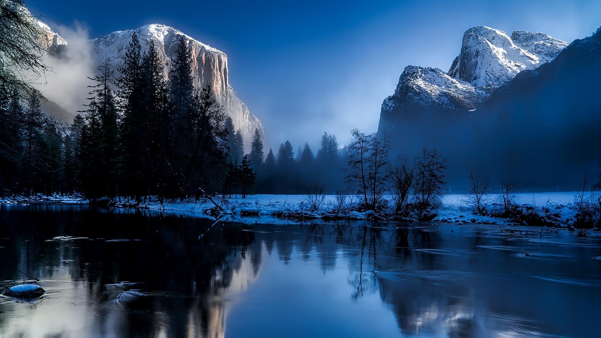 1920x1080 Wallpaper Yellowstone USA Wyoming Fog Crag Nature 1920x1080