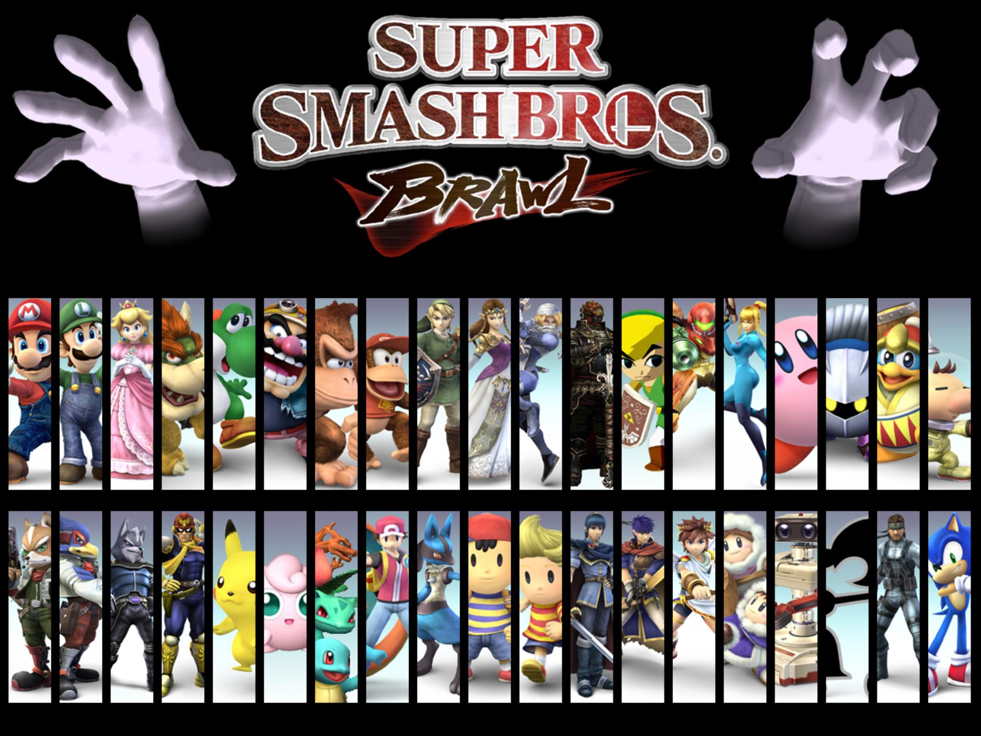 2000x1500 Super Smash Bros Brawl Wallpaper All Characters