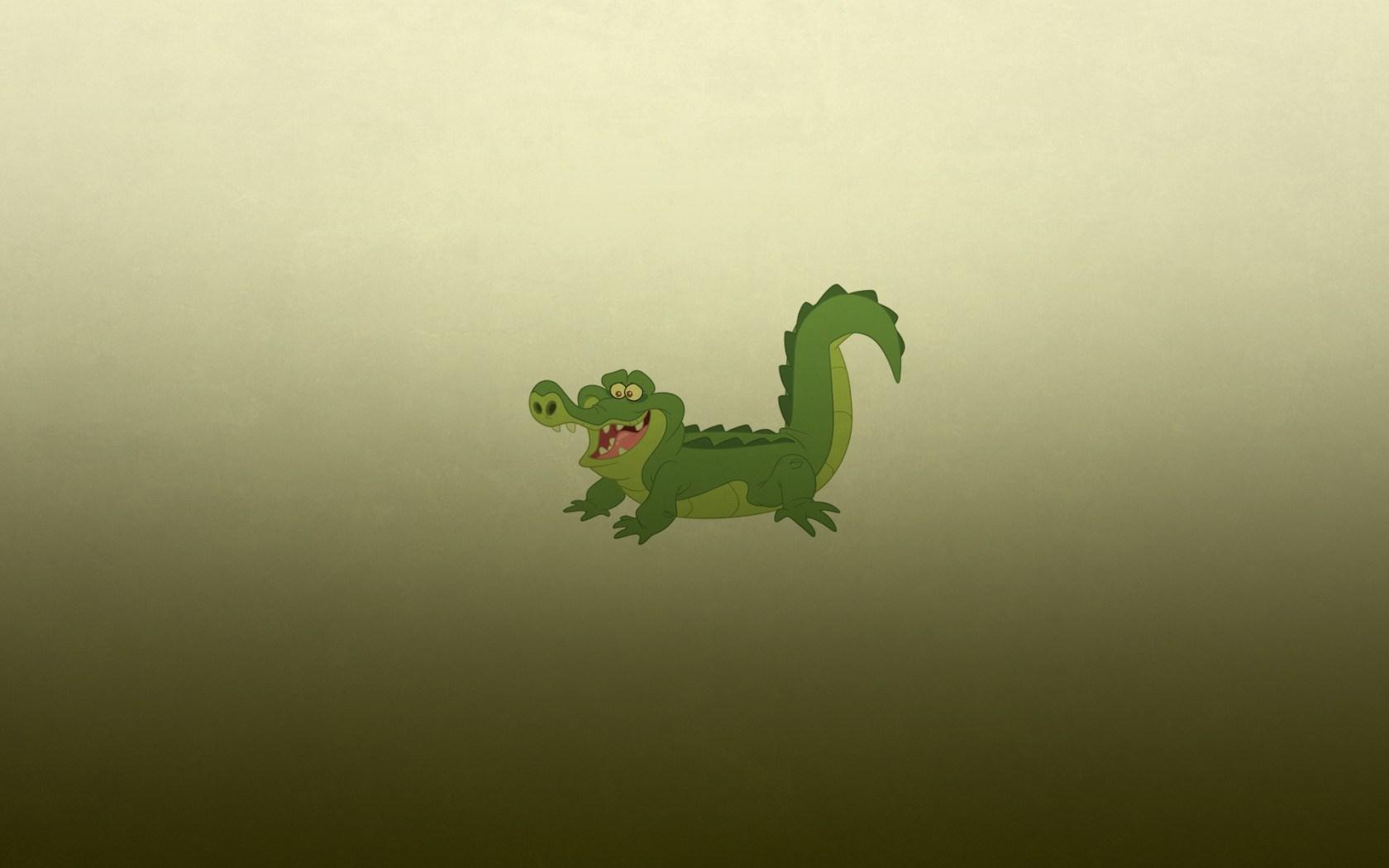 1680x1050 Alligator Crocodile Green Minimalism Cartoon