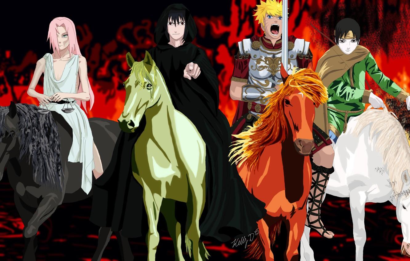 1332x850 Wallpaper sword, game, Naruto, armor, anime, general, horses, sharingan, asian, knights, bow, justice, manga, Uchiha Sasuke, archer, japanese image for desktop, section сёнэн