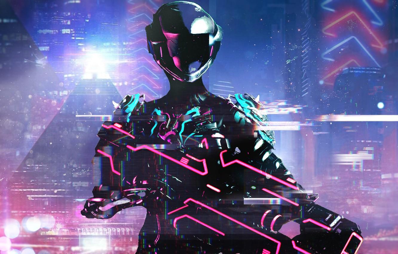 1332x850 Wallpaper Art, Neon, Warframe, Cyber, Cyberpunk, Retrowave, Warframe Retrowave image for desktop, section рендеринг