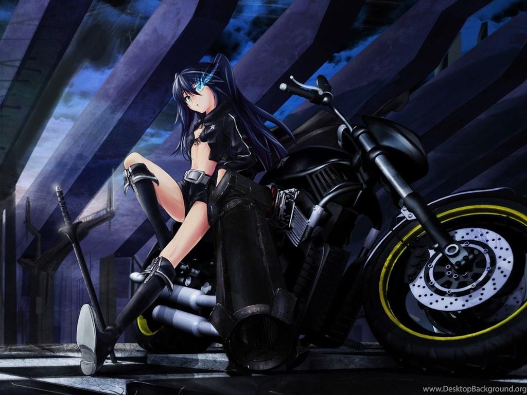 1024x768 Download Desktop Wallpaper Biker Girl From Some Anime Cartoon Desktop Background