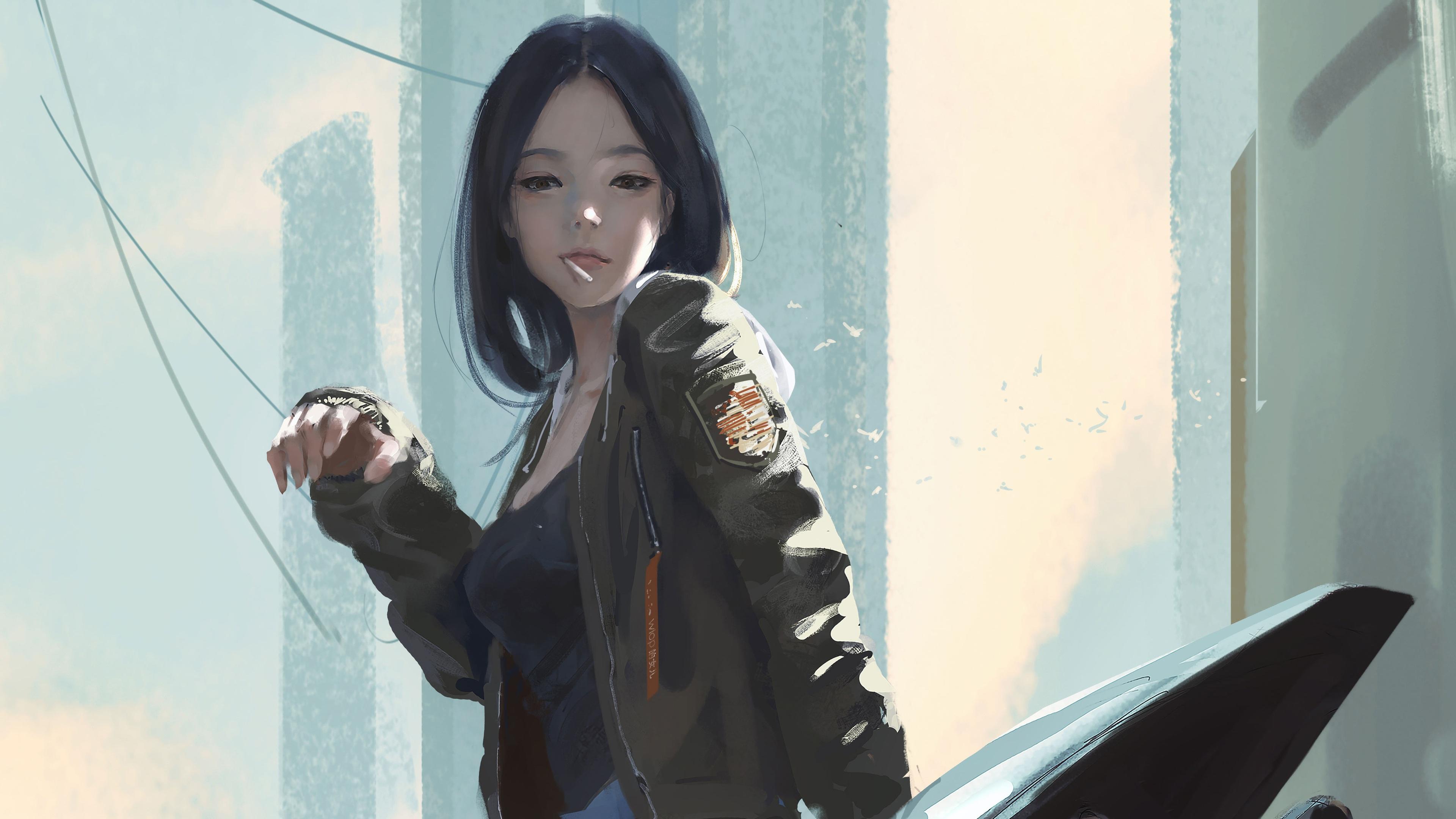 3840x2160 Wallpaper 4k Anime Biker Girl 4k Wallpaper, Anime Girl Wallpaper, Anime Wallpaper, Artist Wallpaper, Artwork Wallpaper, Biker Wallpaper, Wallpaper, Digital Art Wallpaper, Hd Wallpaper