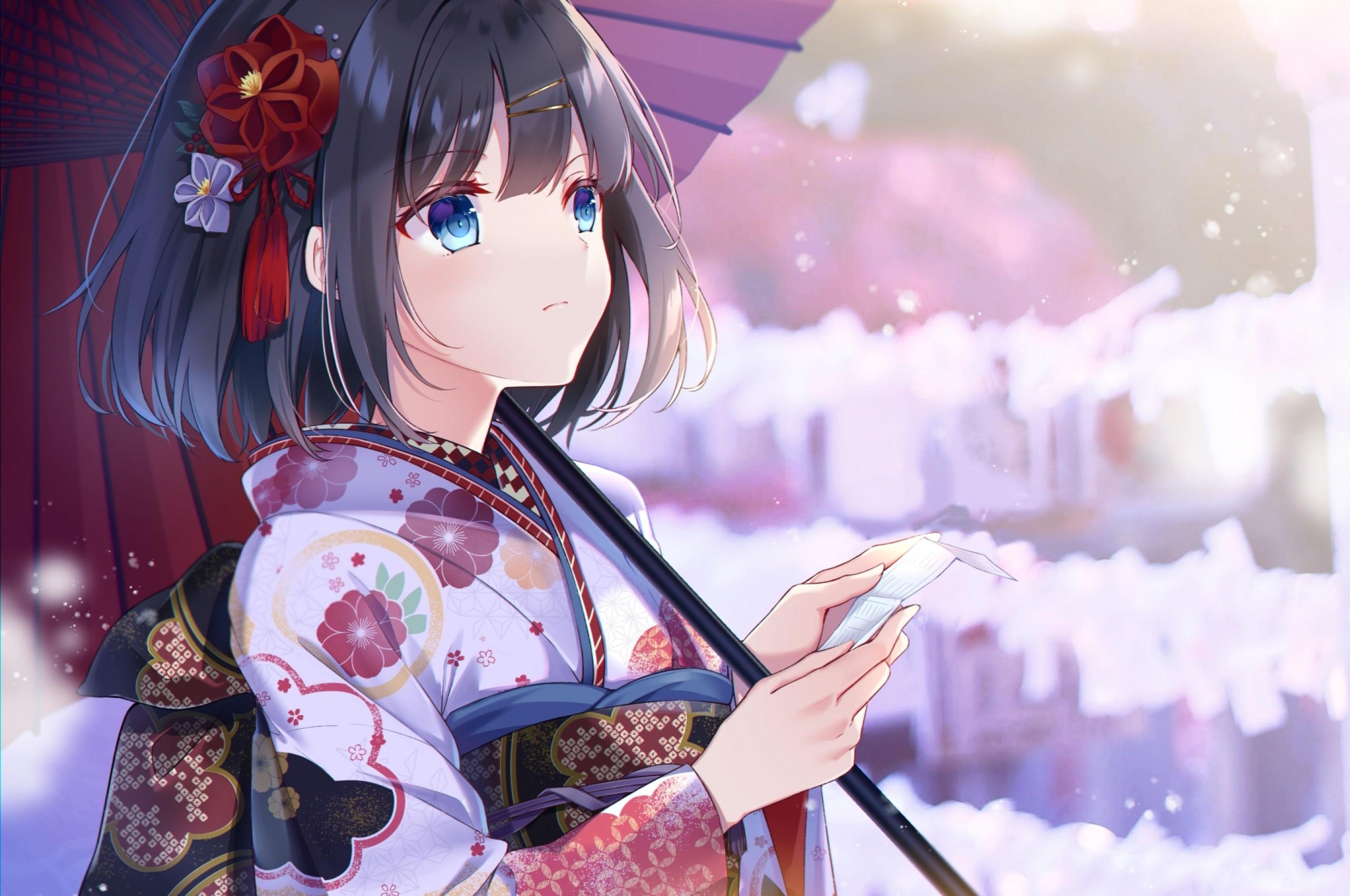 2560x1700 15++ Anime Girl With Short Black Hair Wallpaper
