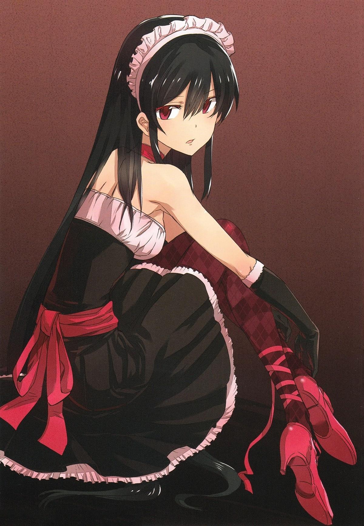 1200x1734 Akame Ga Kill!, Akame, Anime Girls, Maid Outfit, Red Eyes, Long Hair, Black Hair Wallpaper HD / Desktop and Mobile Background