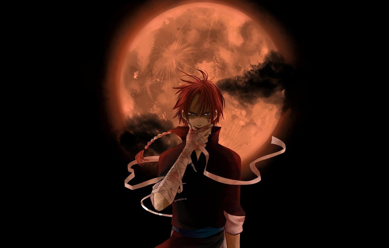 1332x850 Wallpaper night, the moon, Anime, look., Gintama, Kamui Yato image for desktop, section прочее