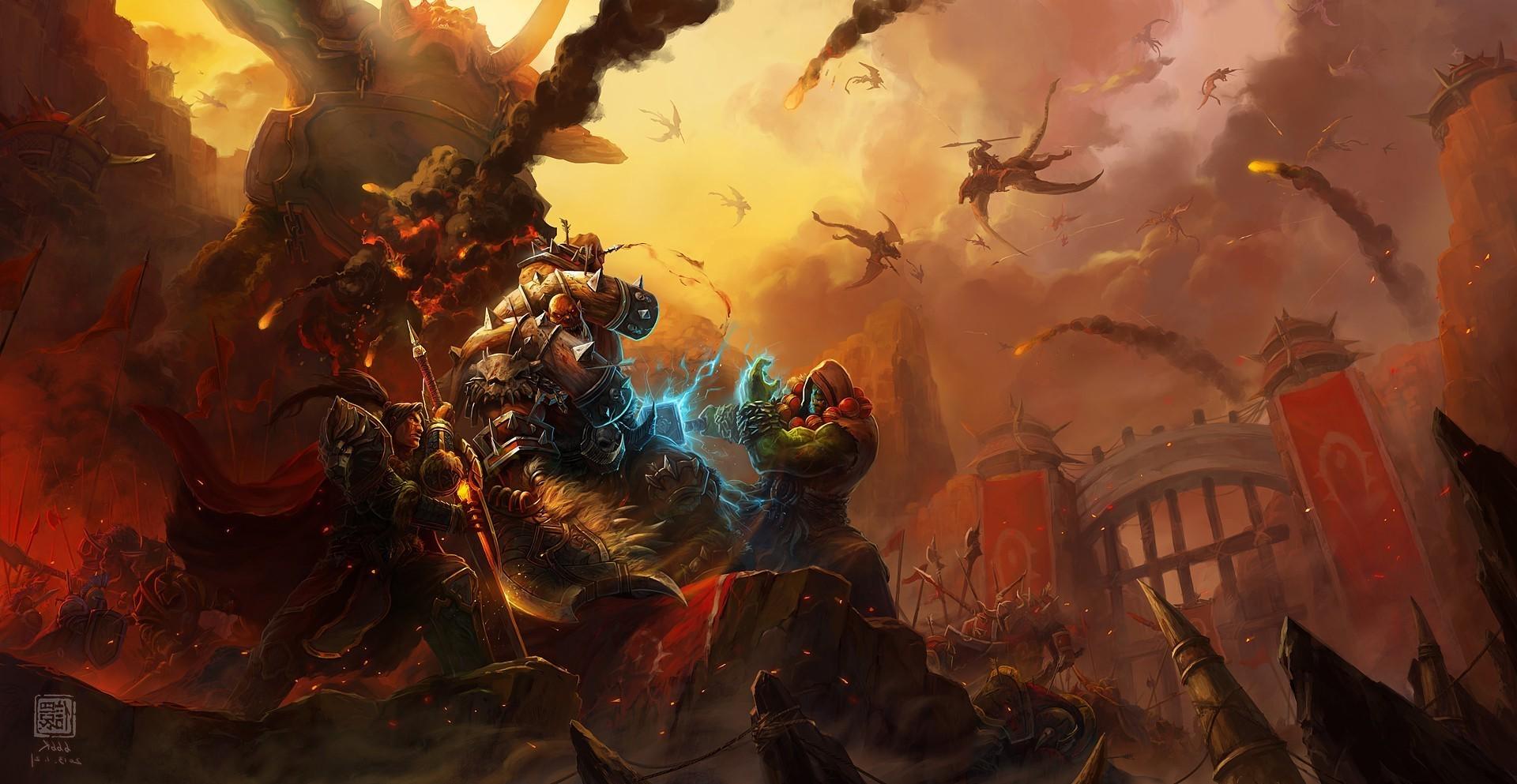 1920x993 world of warcraft thrall garrosh hellscream wallpaper