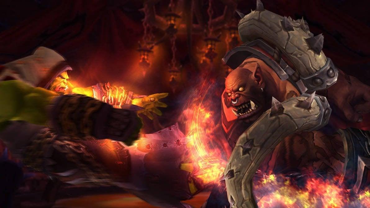 1192x670 Garrosh Hellscream Wallpaper (Punching Thrall :O): wow