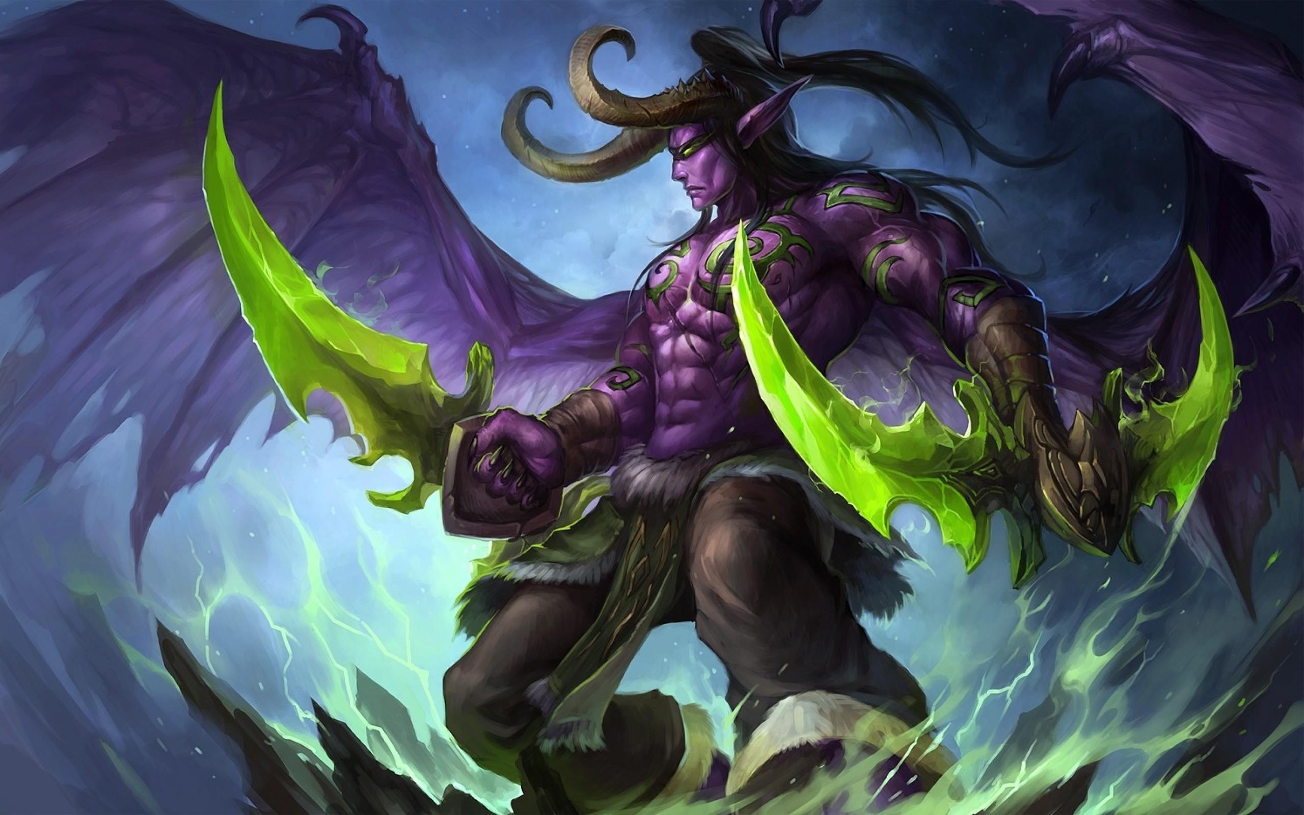 2560x1600 World Of Warcraft, Fan Art, Illidan Stormrage Wallpaper HD / Desktop and Mobile Background