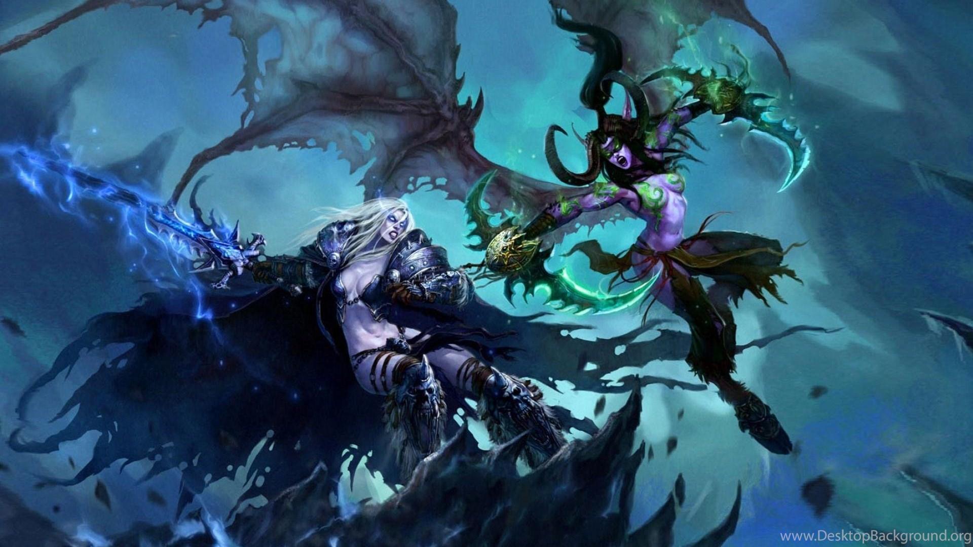 1920x1080 Rule 63 Illidan Stormrage Arthas Death Knight Wallpaper Desktop Background